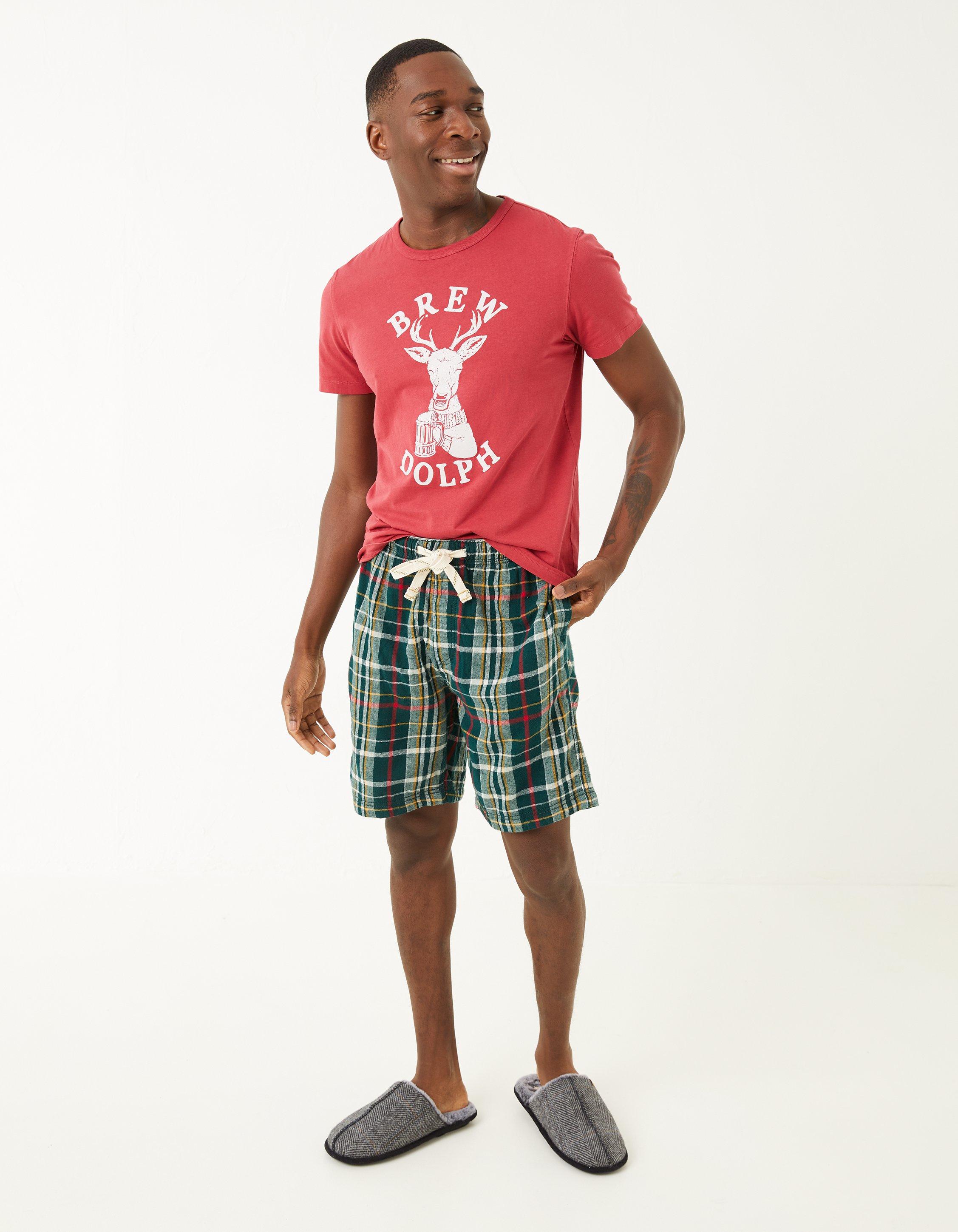 Mens checked deals pyjama shorts