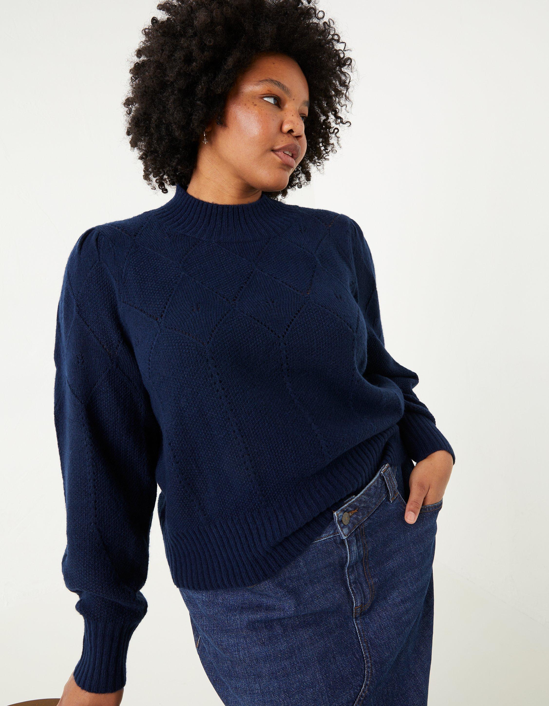 fatface green pointelle jumper