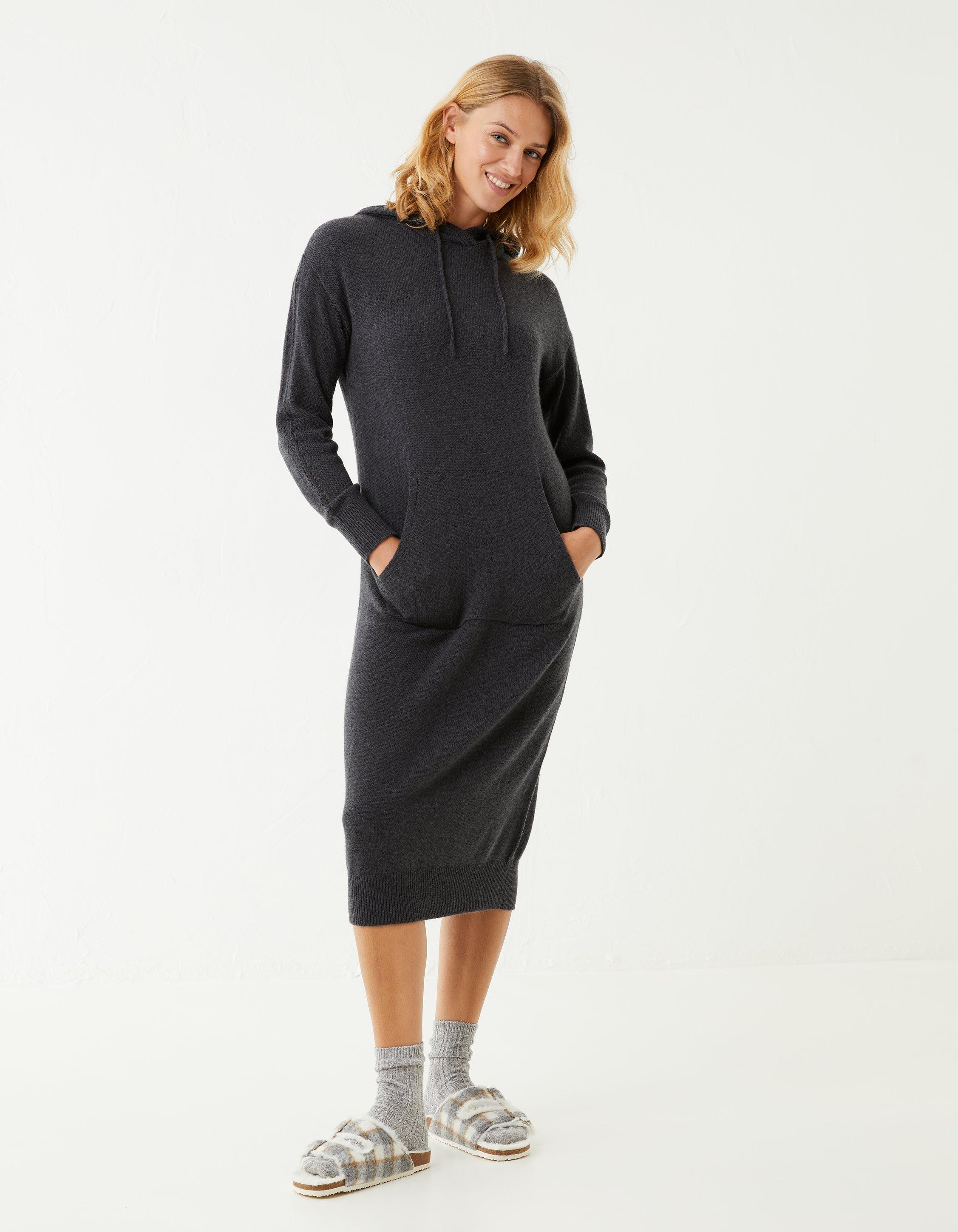 Lounge Knitted Hoodie Dress Dresses FatFace