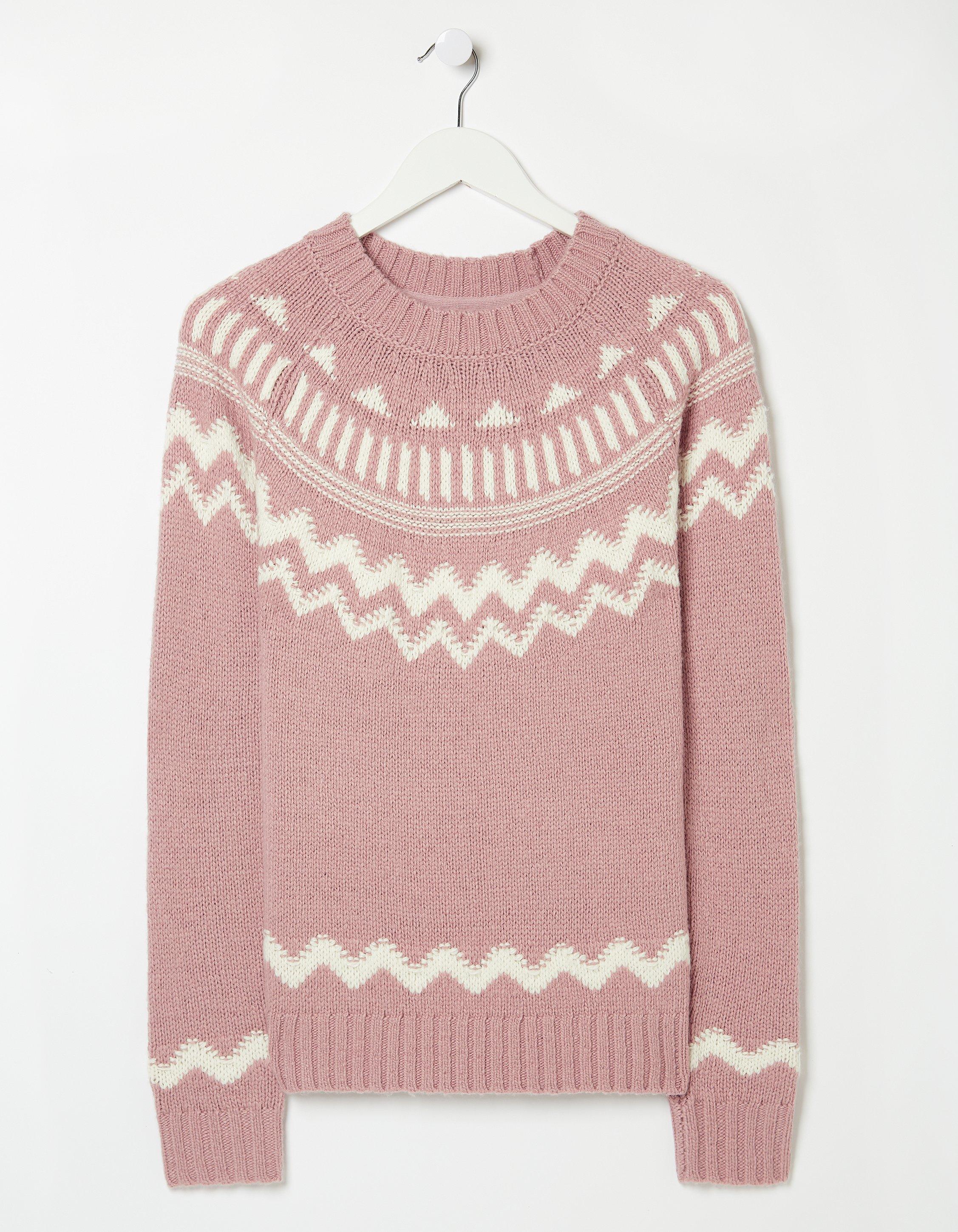 Pink fair isle jumper sale