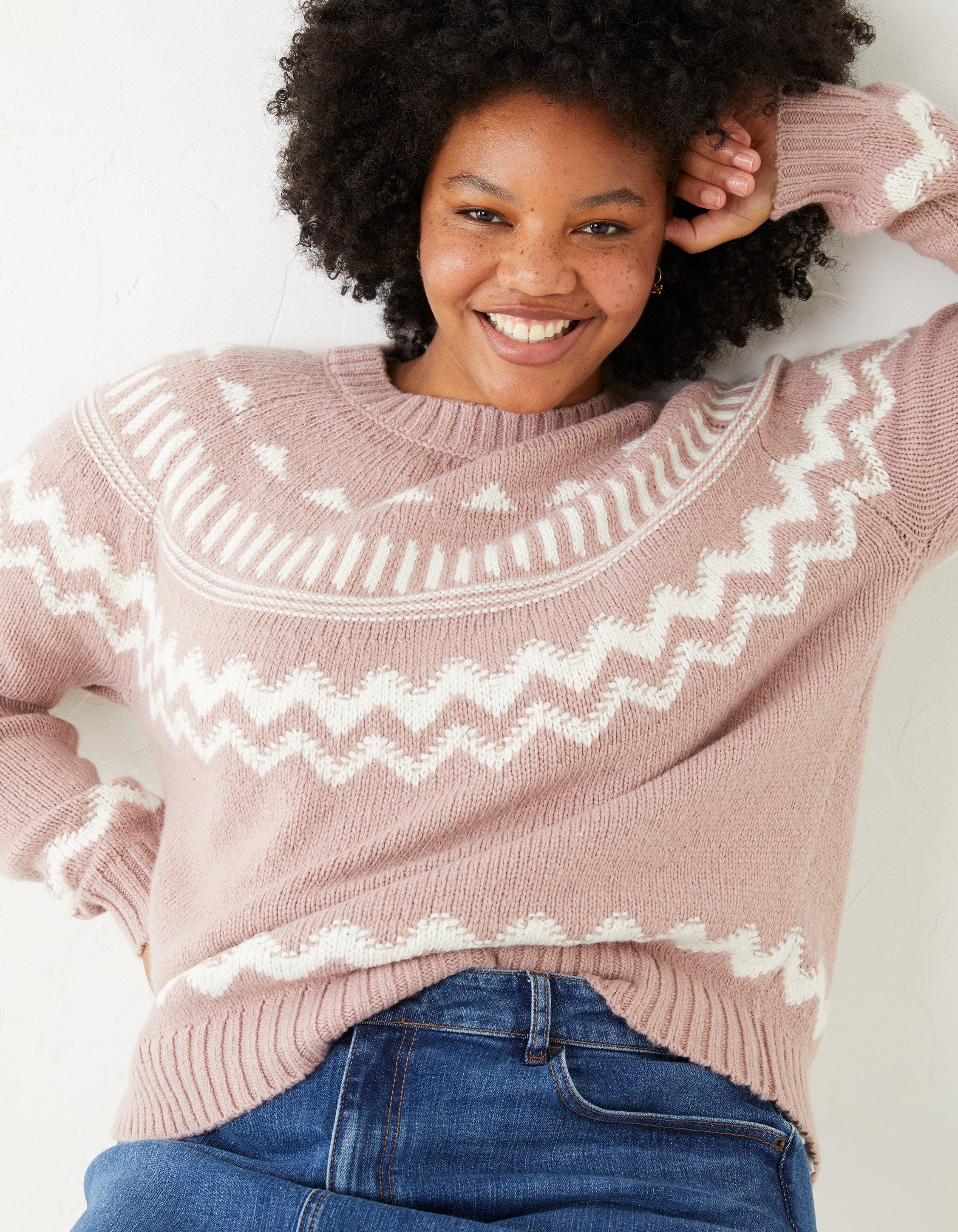 Pink fairisle outlet jumper