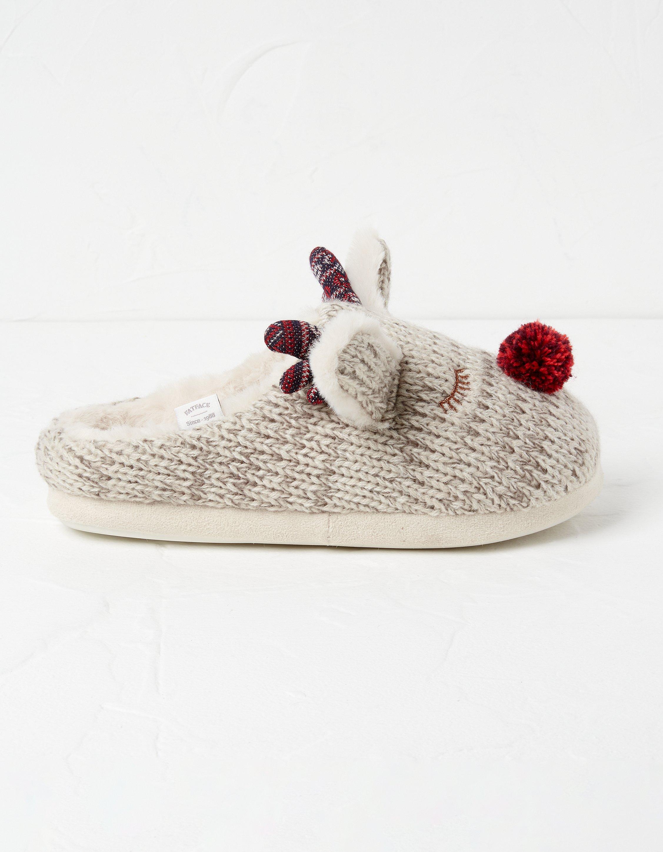 Ladies on sale reindeer slippers