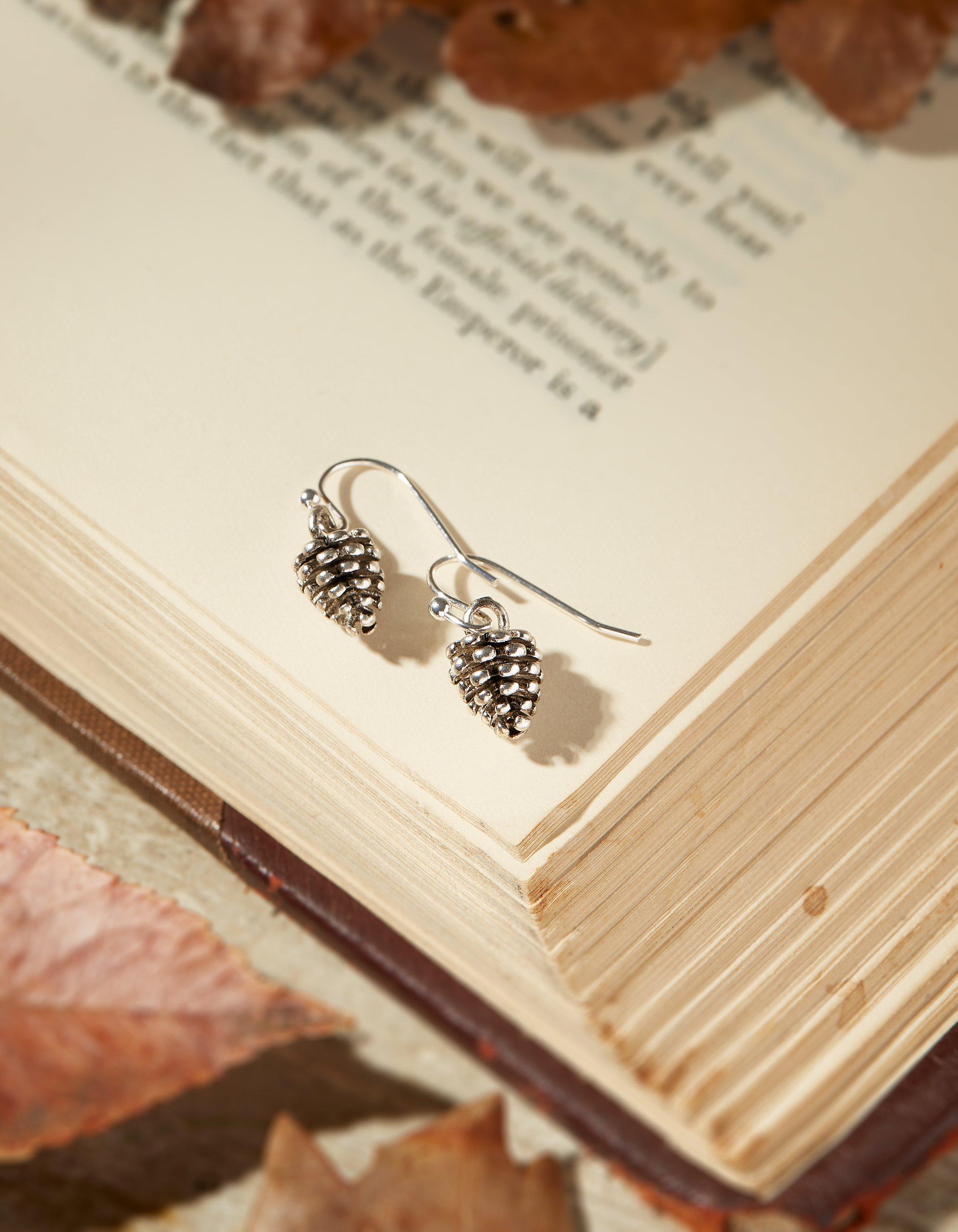 Tiny Pinecone Drop Earrings