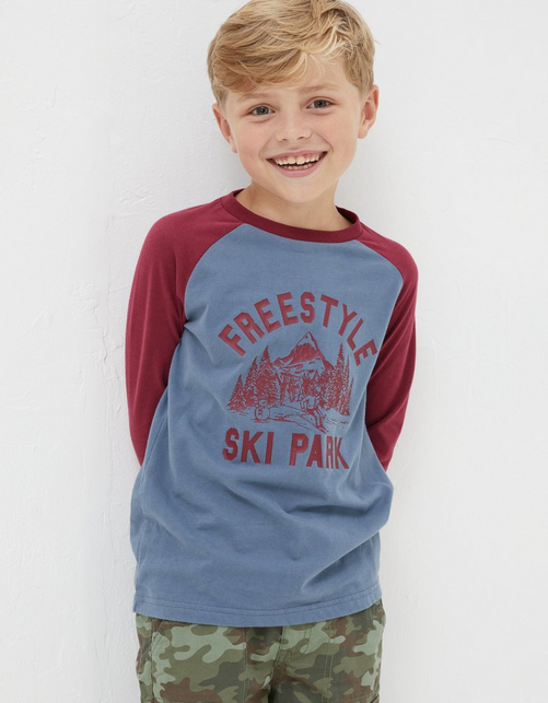 Kid’s Freestyle Ski Raglan T-Shirt