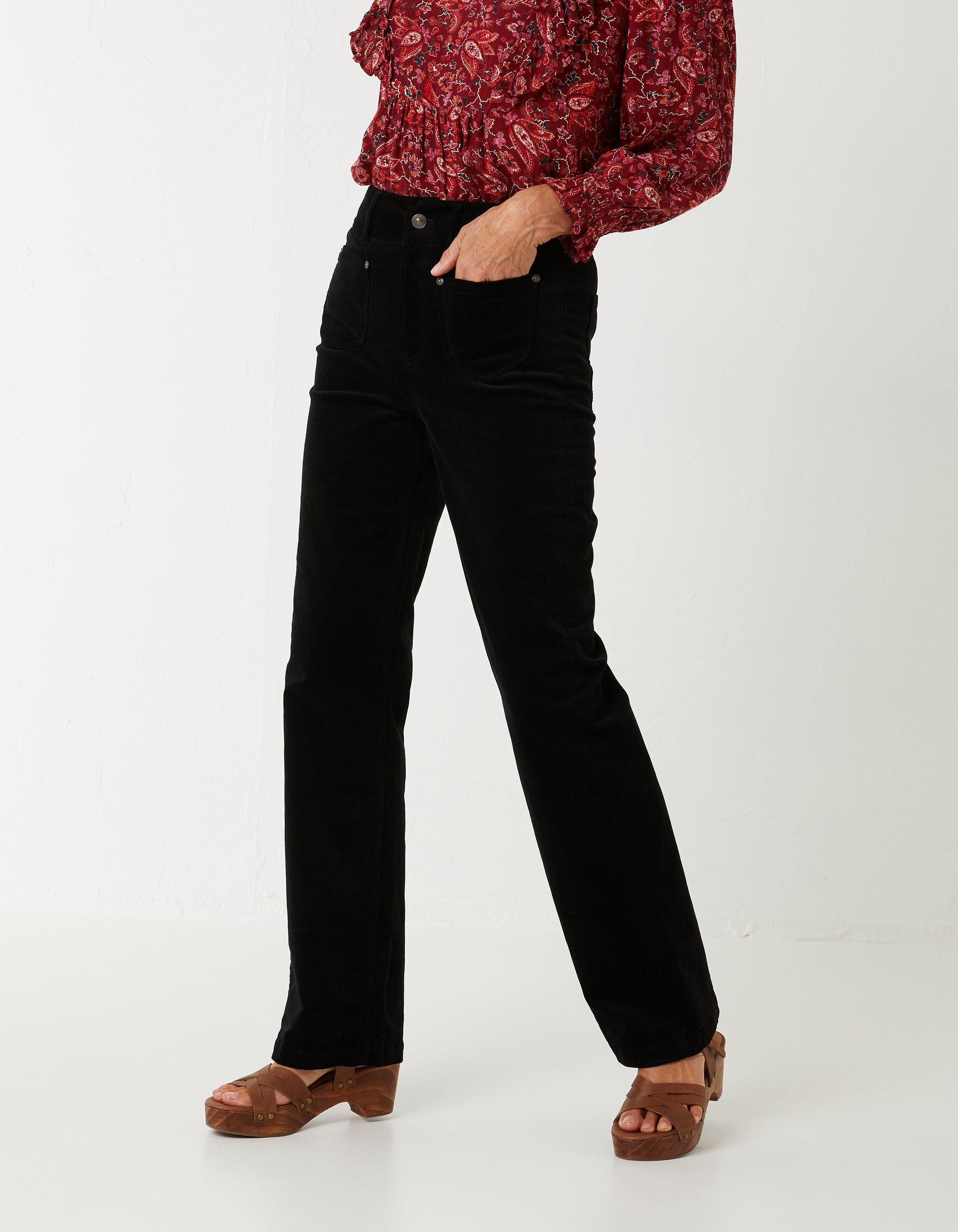 Black corduroy shop trousers womens