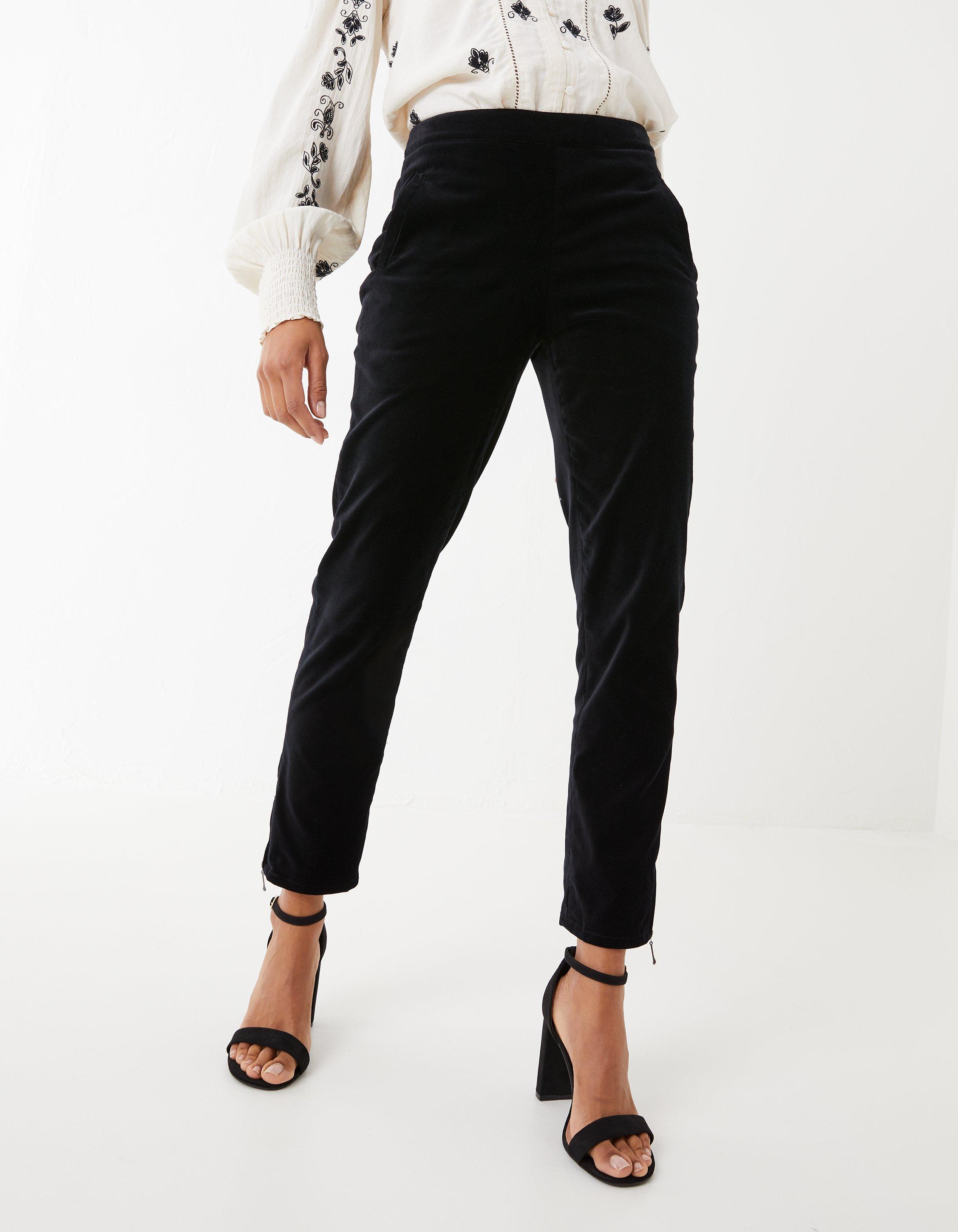 Black velvet cigarette clearance trousers