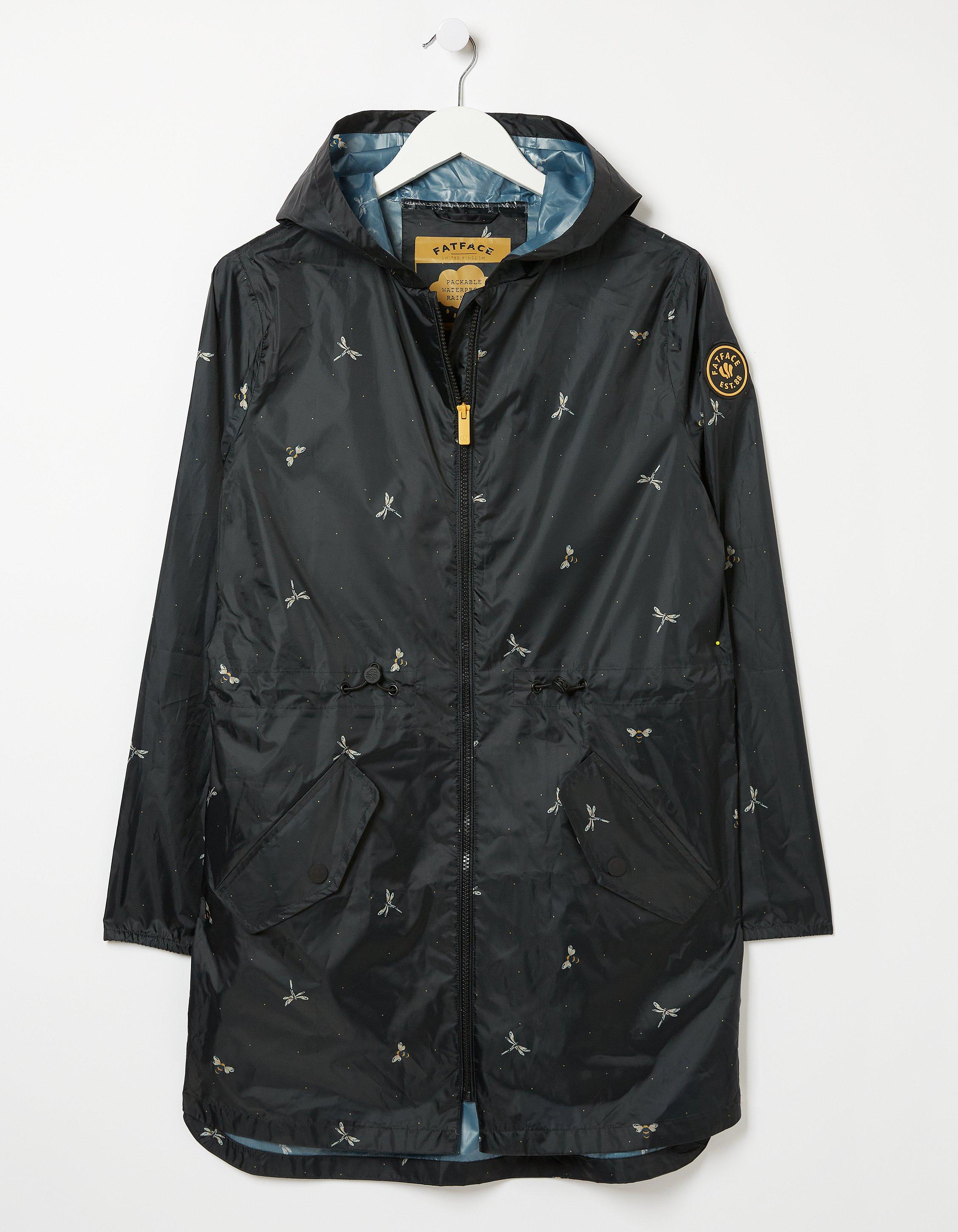 Packable Waterproof Rain Suit in Black