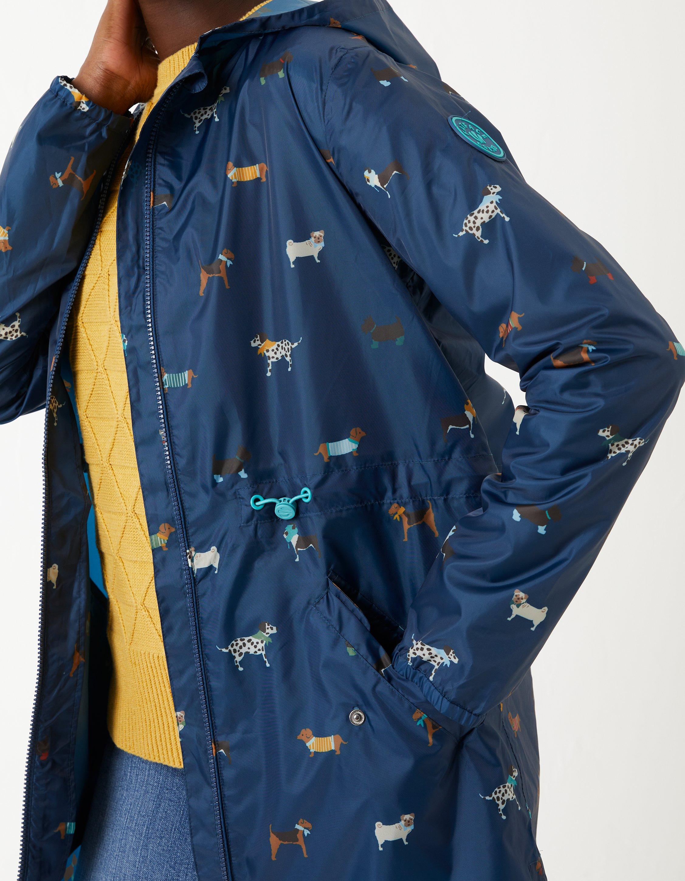 Womens printed rain on sale jacket