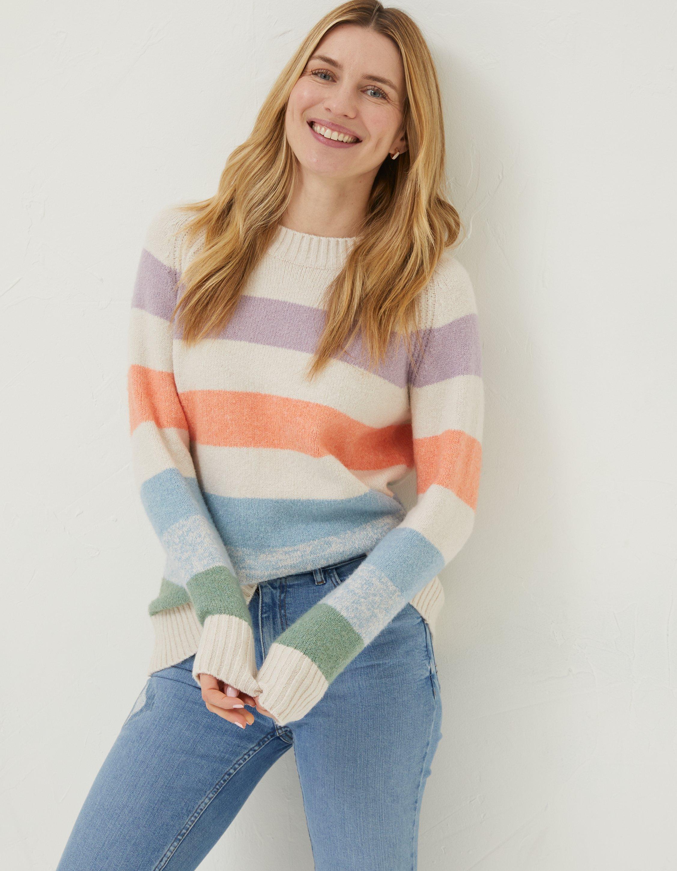 Multi coloured hotsell striped jumper womens