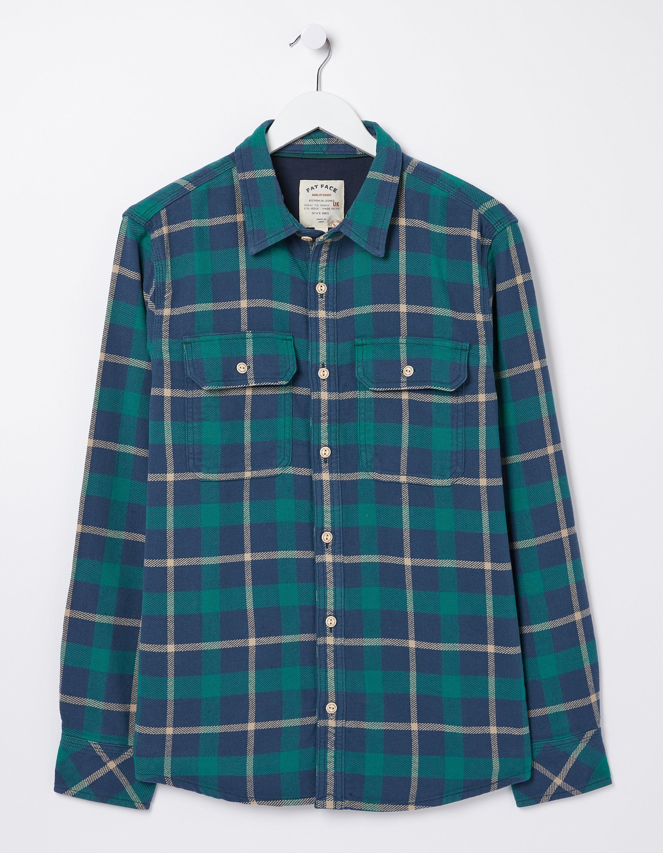 Olive green best sale check shirt