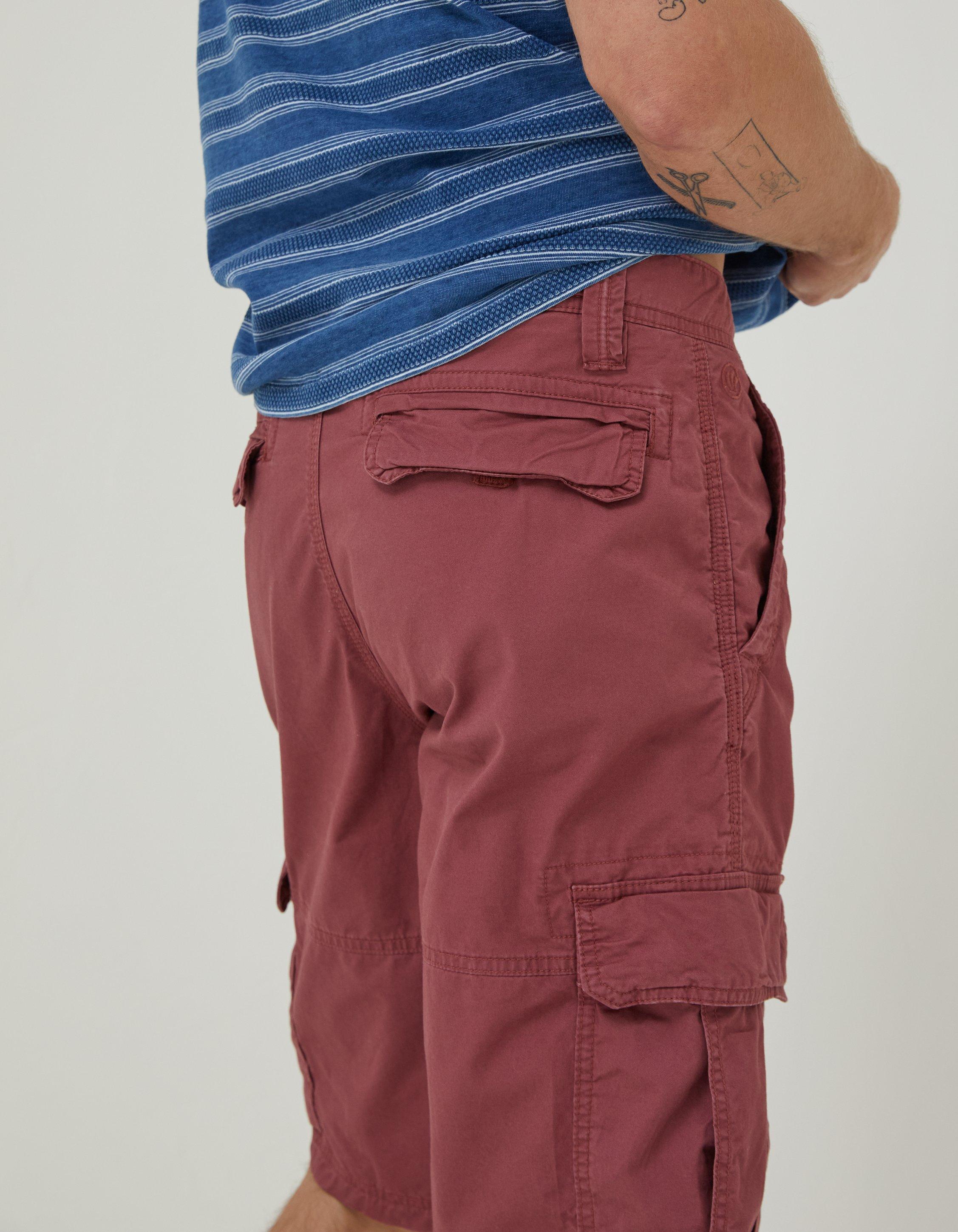 Burgundy store cargo shorts