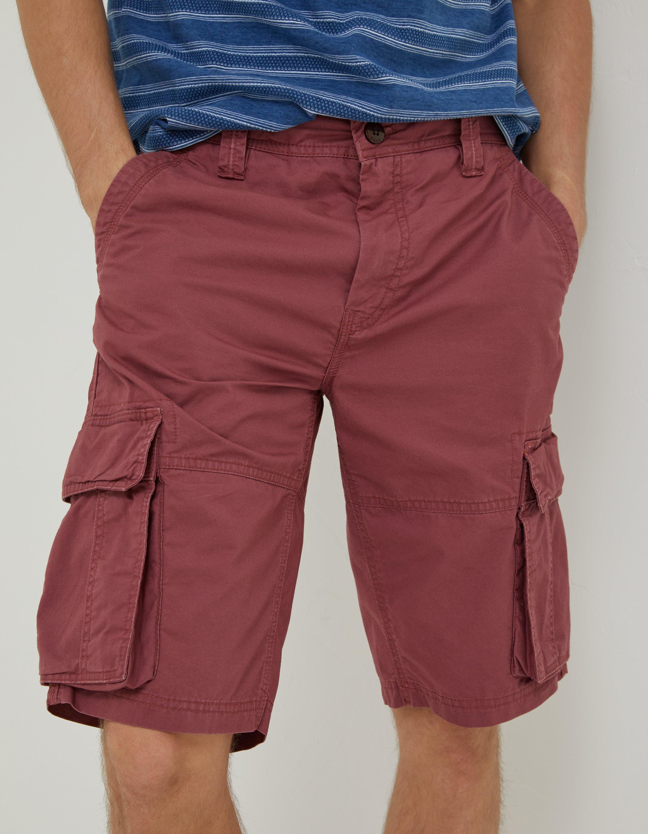 Mens burgundy clearance cargo shorts