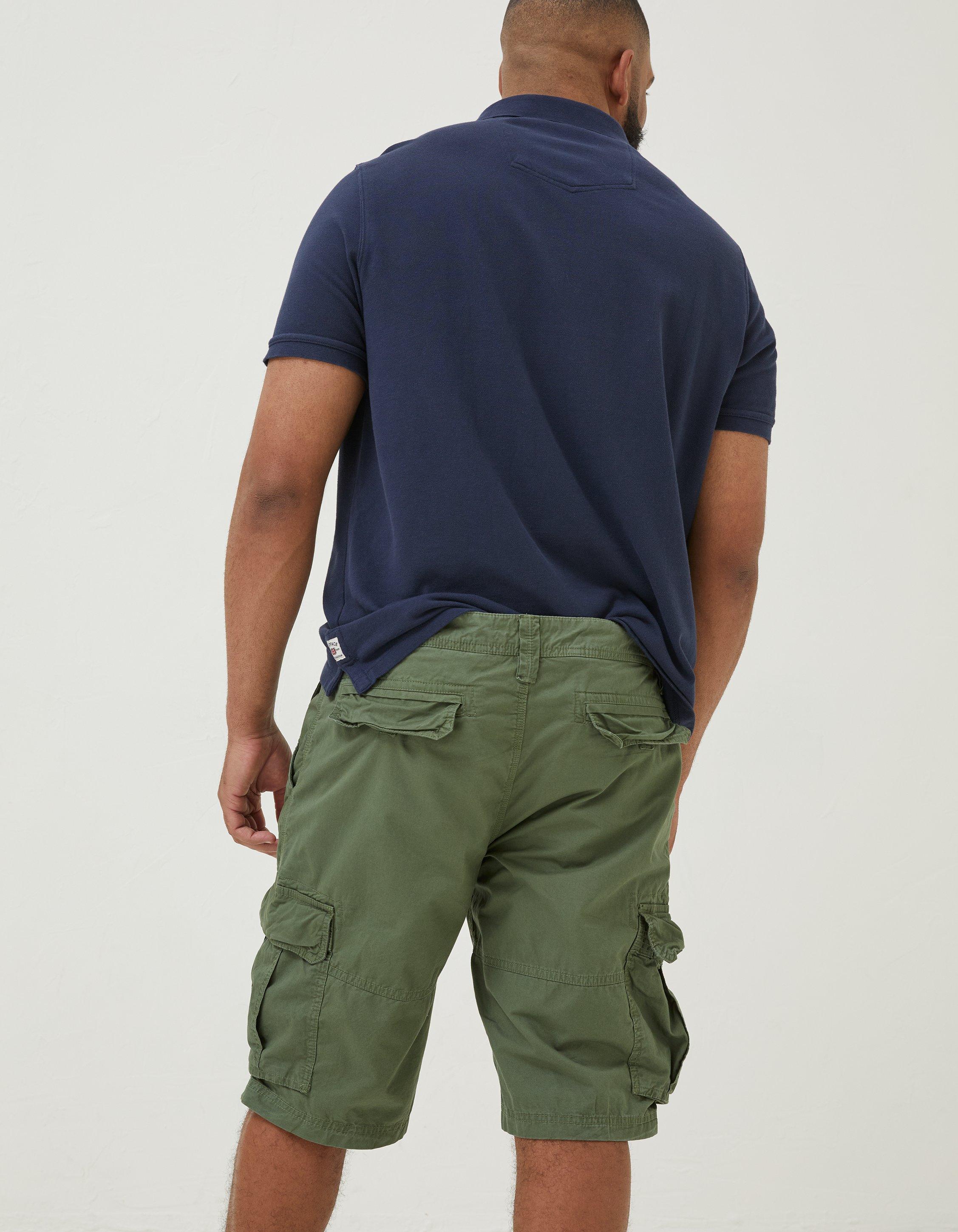 Mens army store green cargo shorts