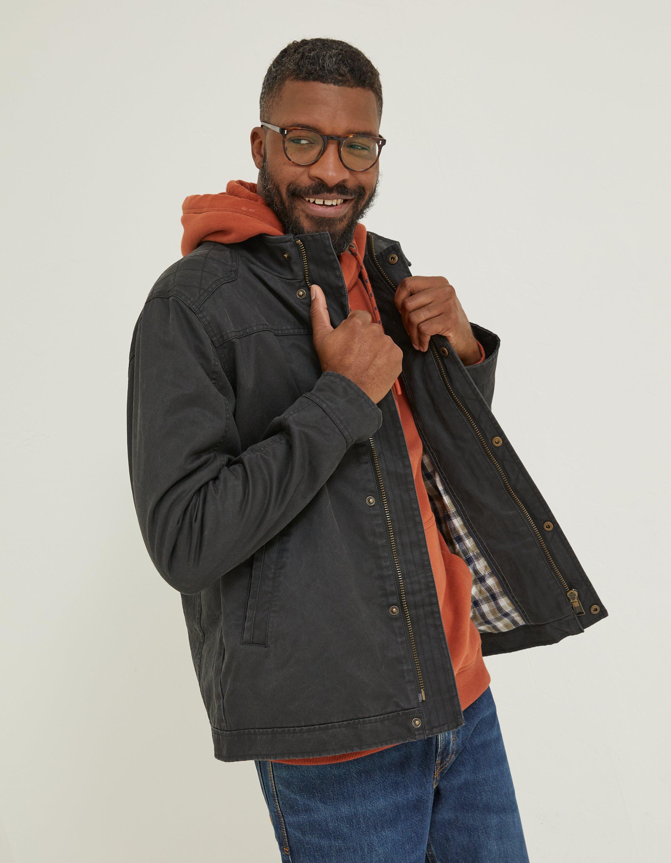 Mens canvas discount jacket with hood