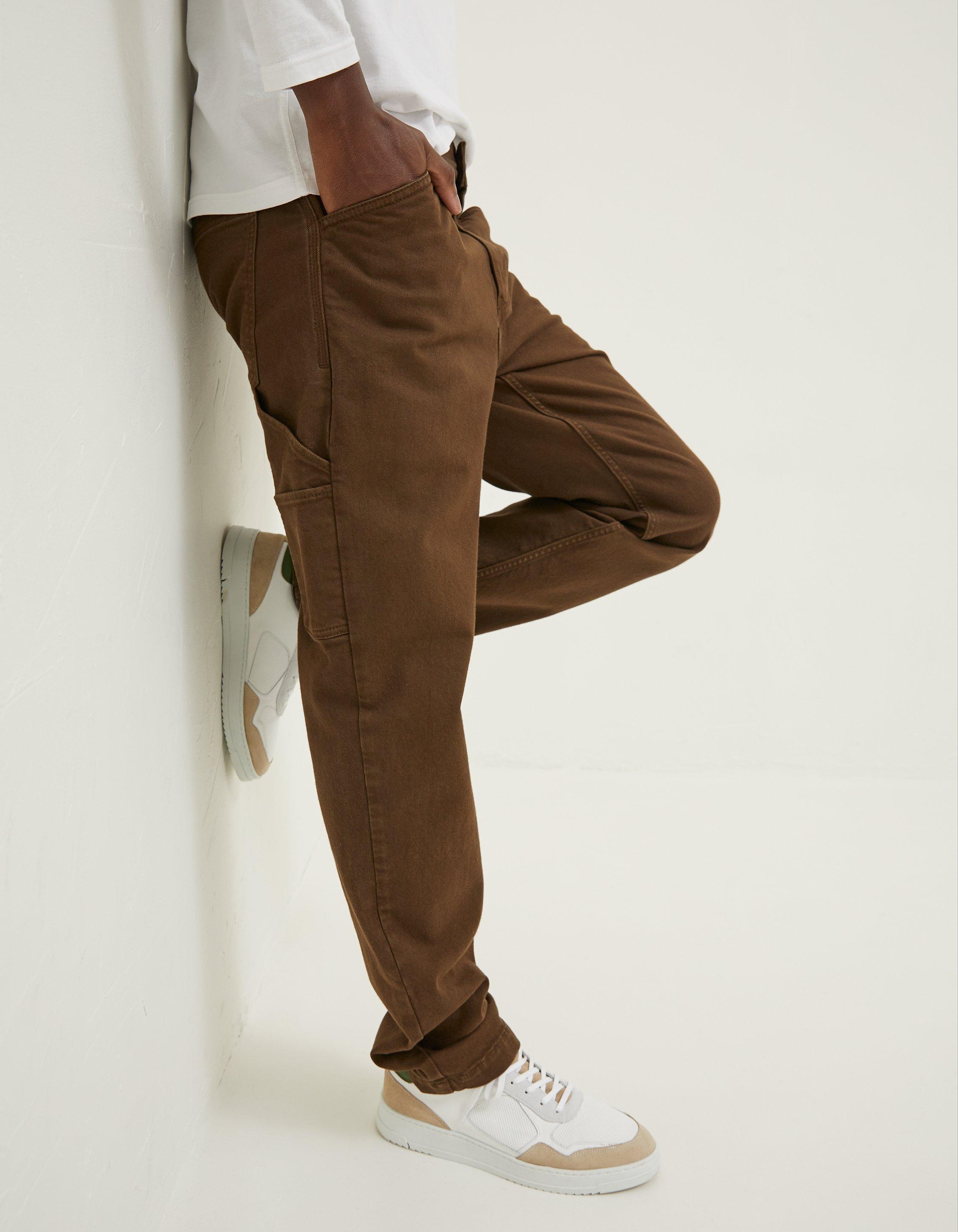 Salmon Cotton Tapered Trousers