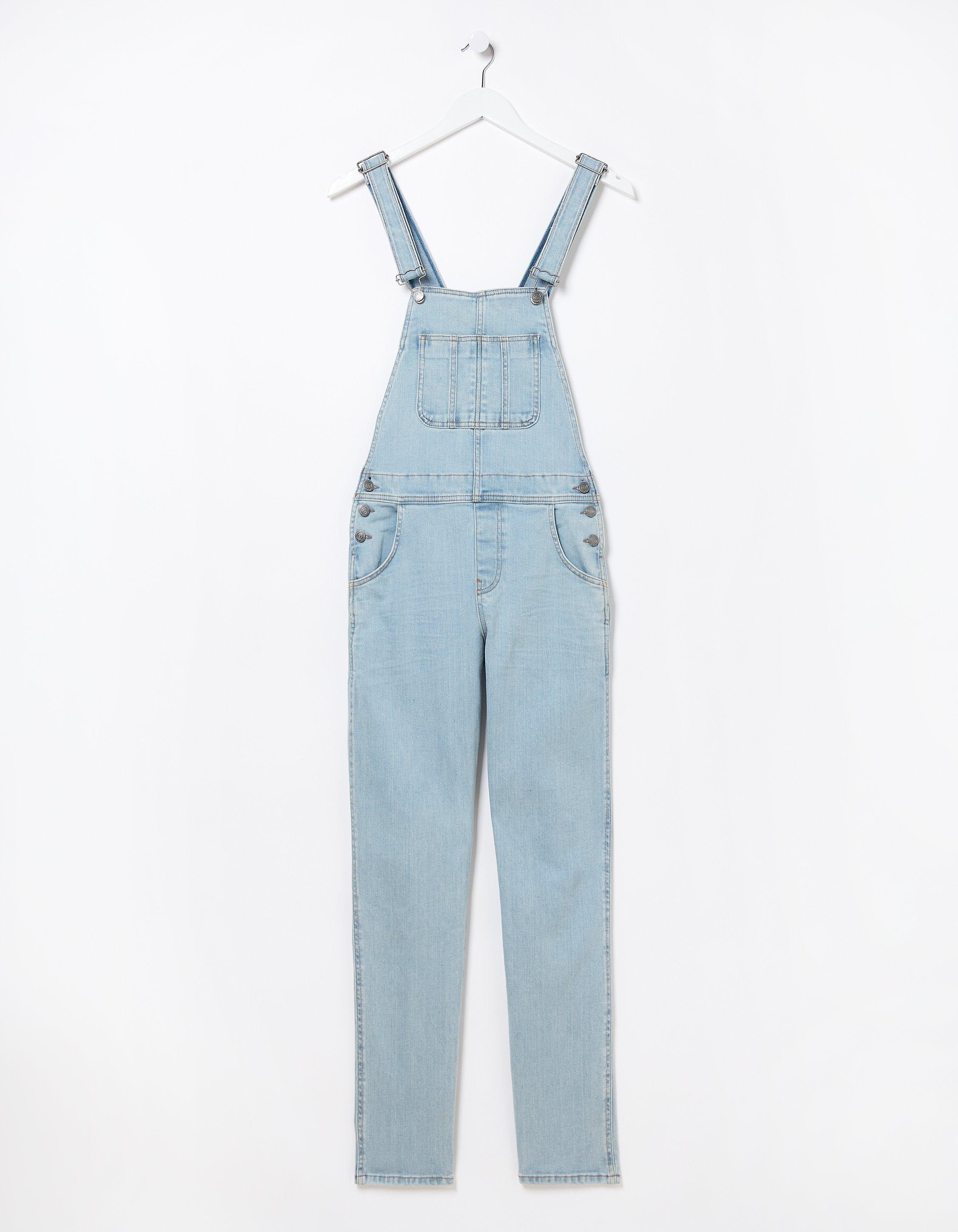 Wash Clothing Company Ladies Loose Fit Cotton Jersey Dungarees