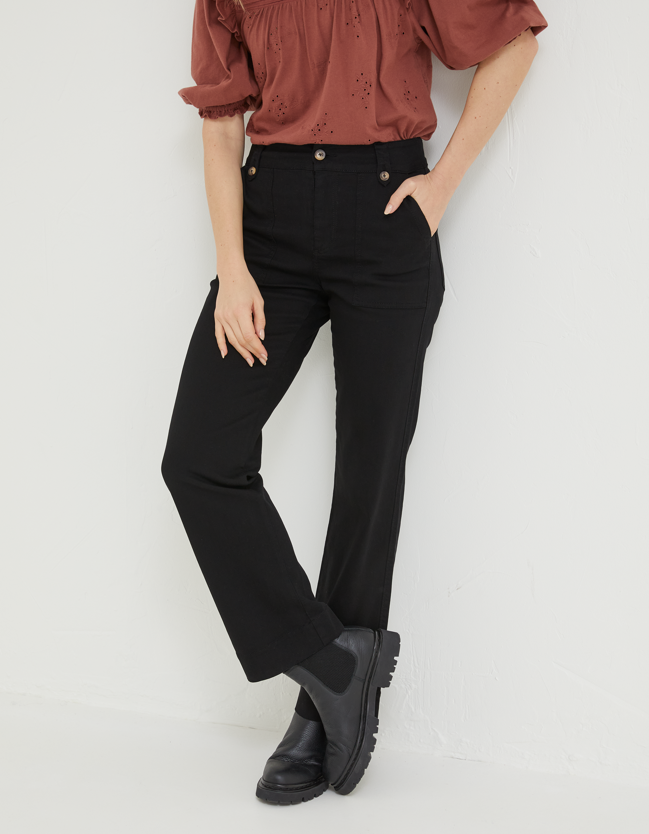 Fat face wide outlet leg trousers