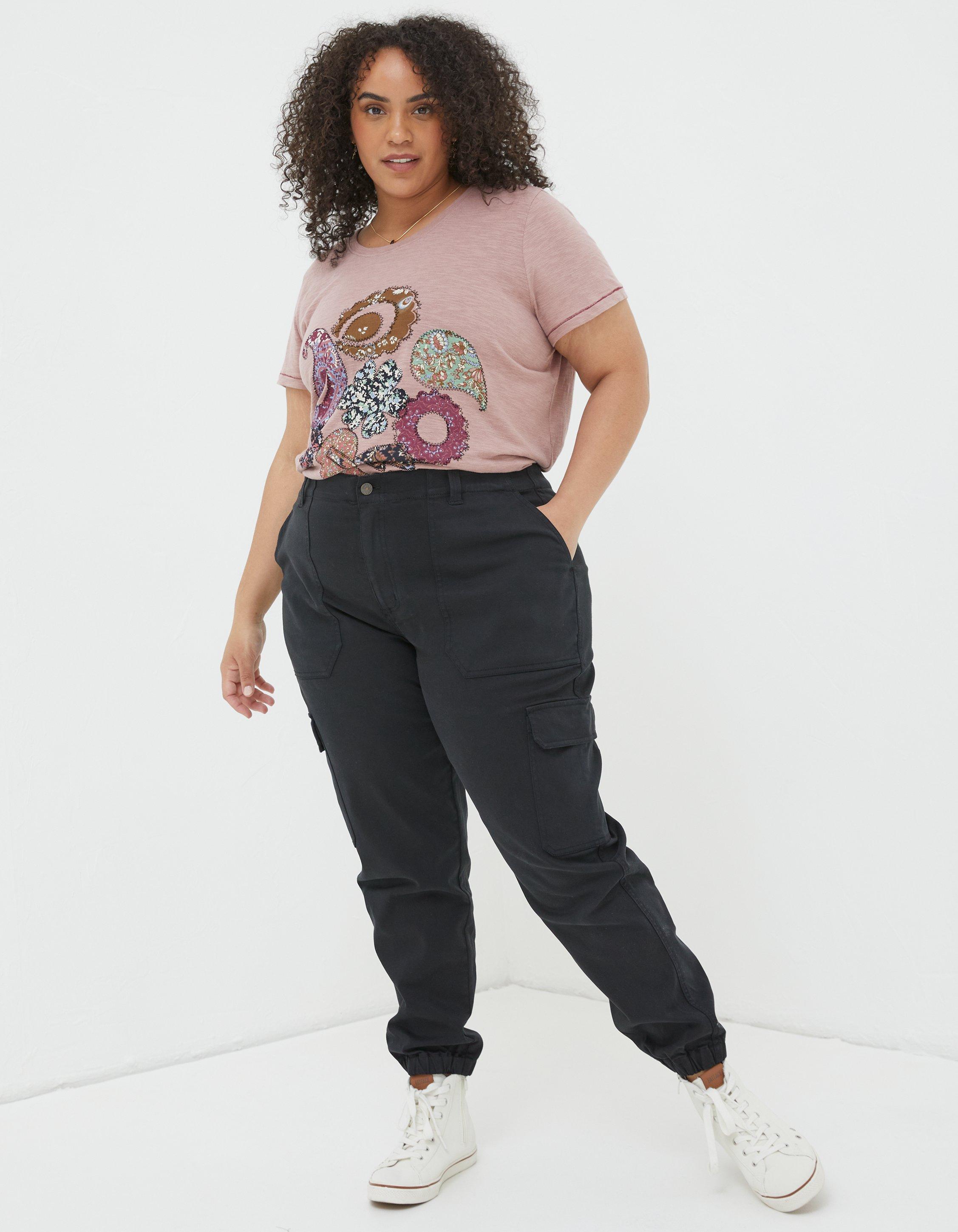 Shop Plus Size Pants  Plus Size Stretch Cotton Kaling Cuff Pants