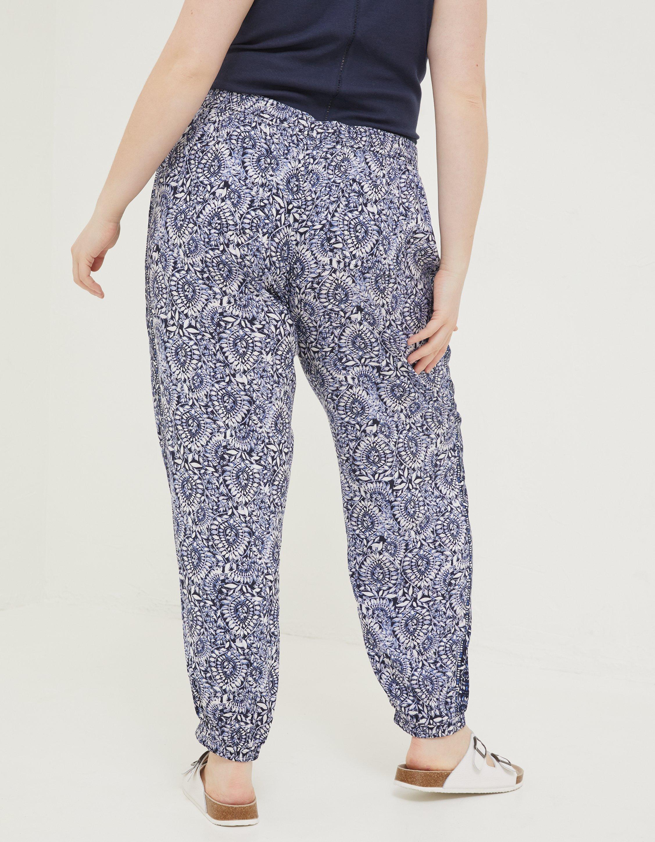 Batik Print Harem Trousers in LENZING™ ECOVERO™ Black