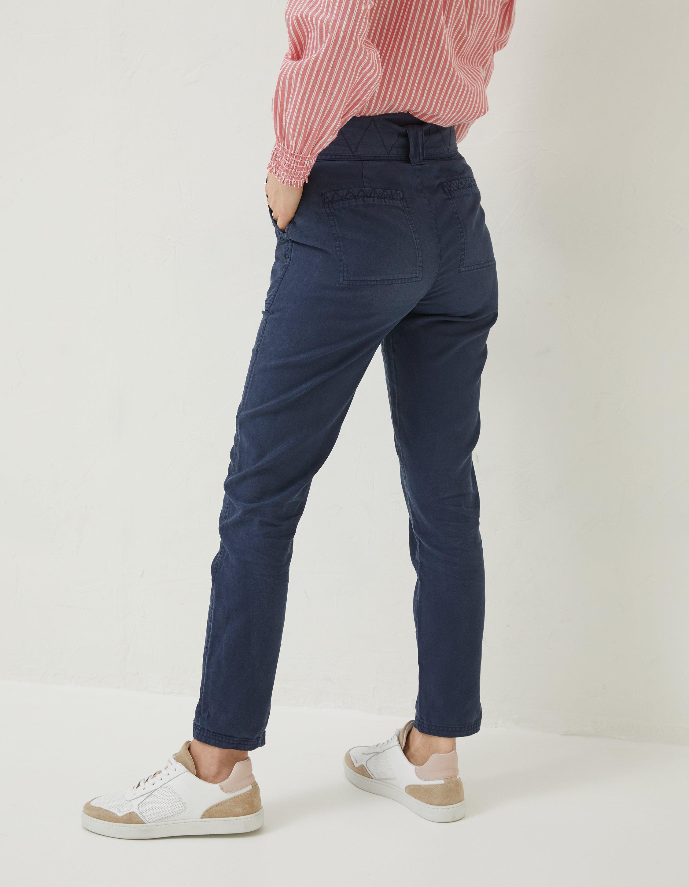 Navy blue best sale paperbag trousers