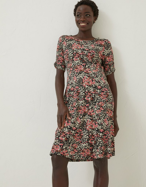 Delilah Blush Floral Print Jersey Dress