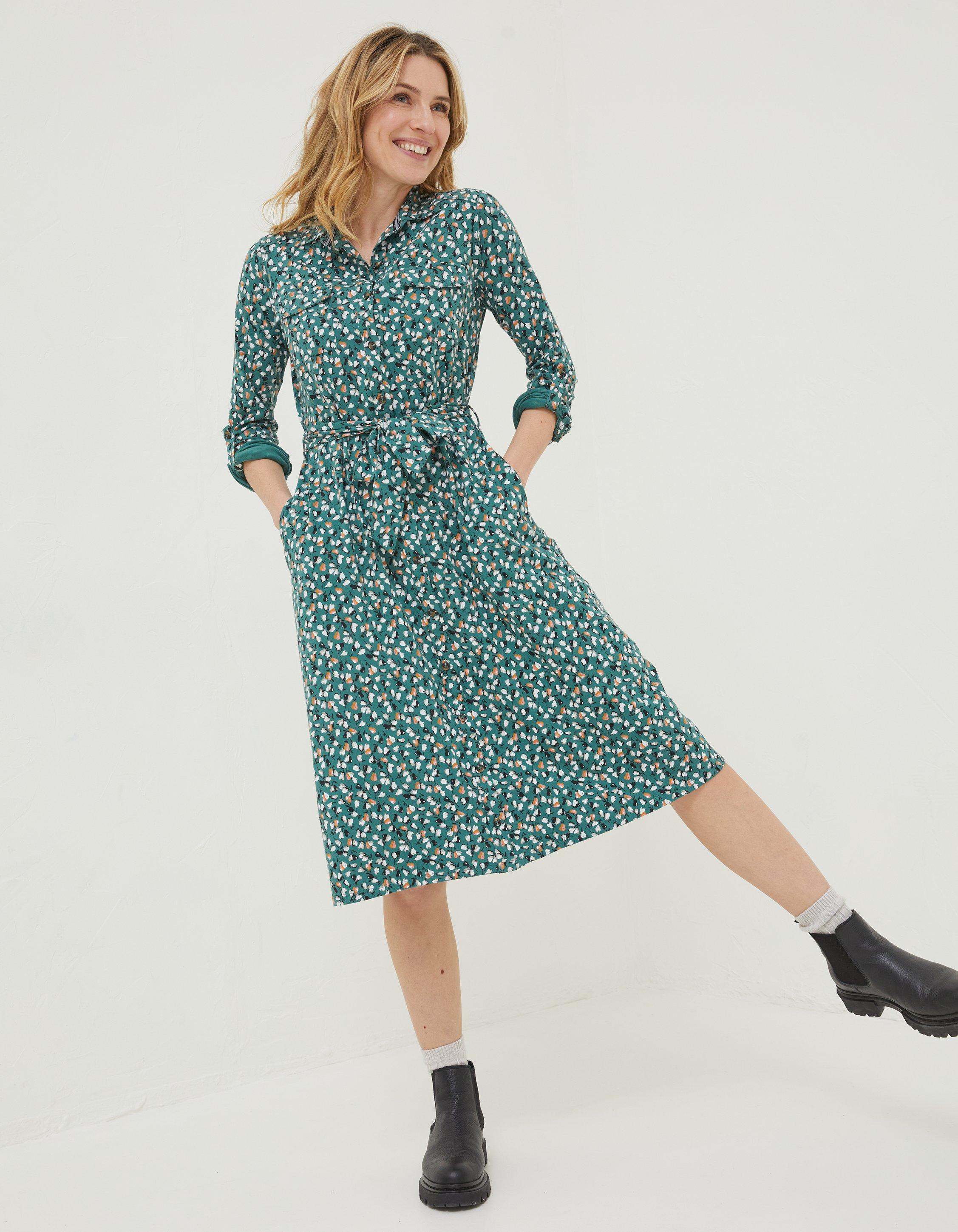 Sarah Ditsy Print Jersey Shirt Dress, Dresses