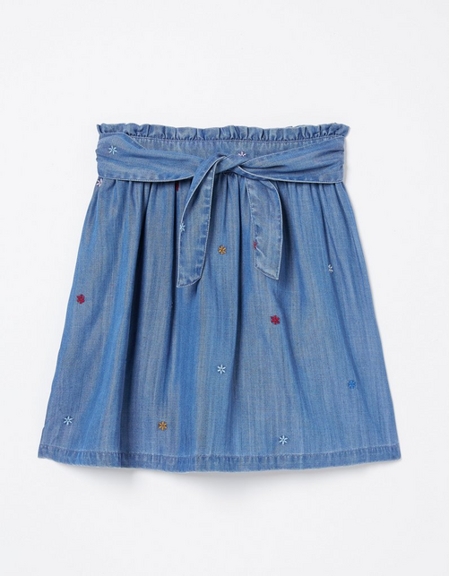 Kid’s Hallie Flower Embroidered Tie Skirt
