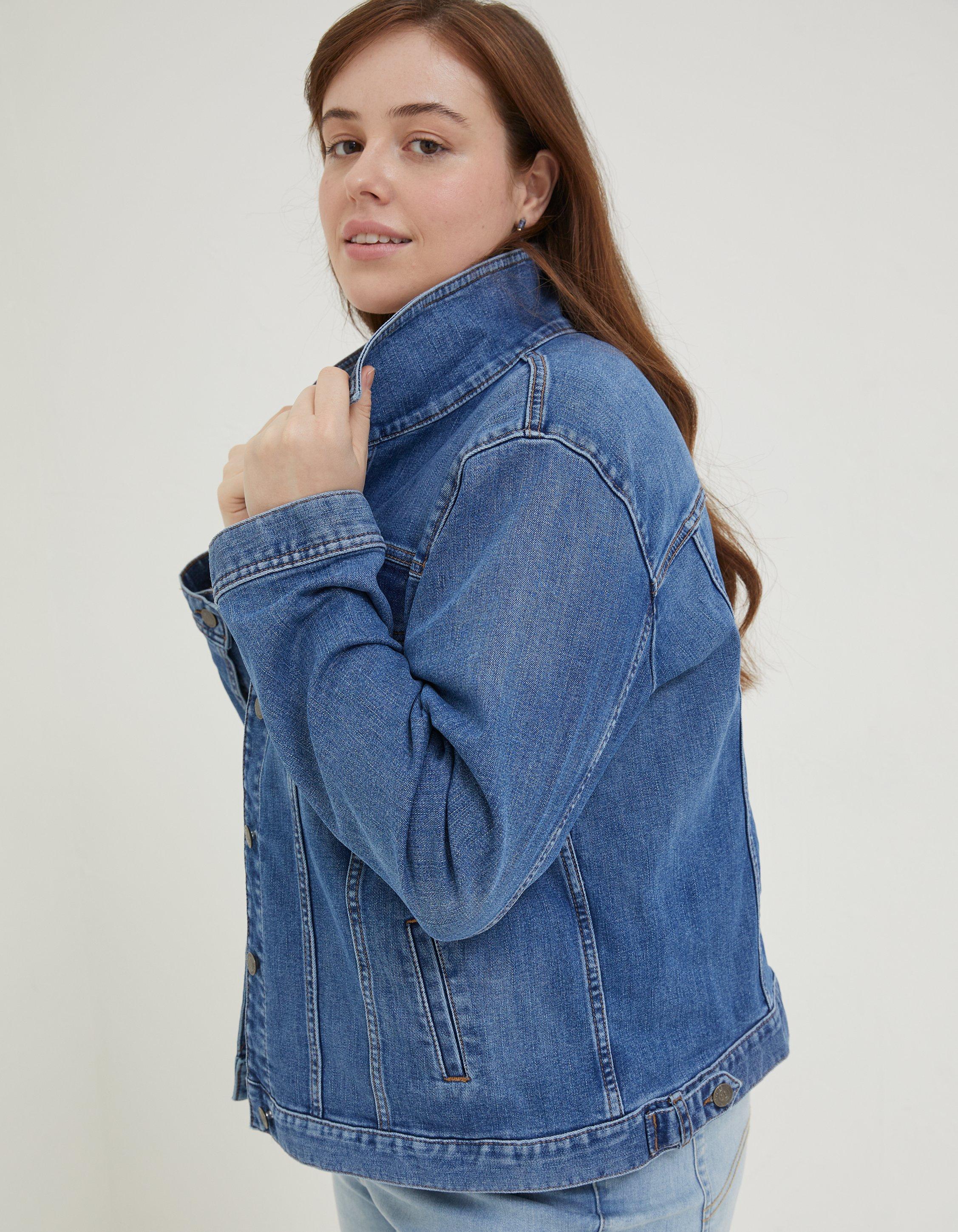 Women's fleece sale denim jacket