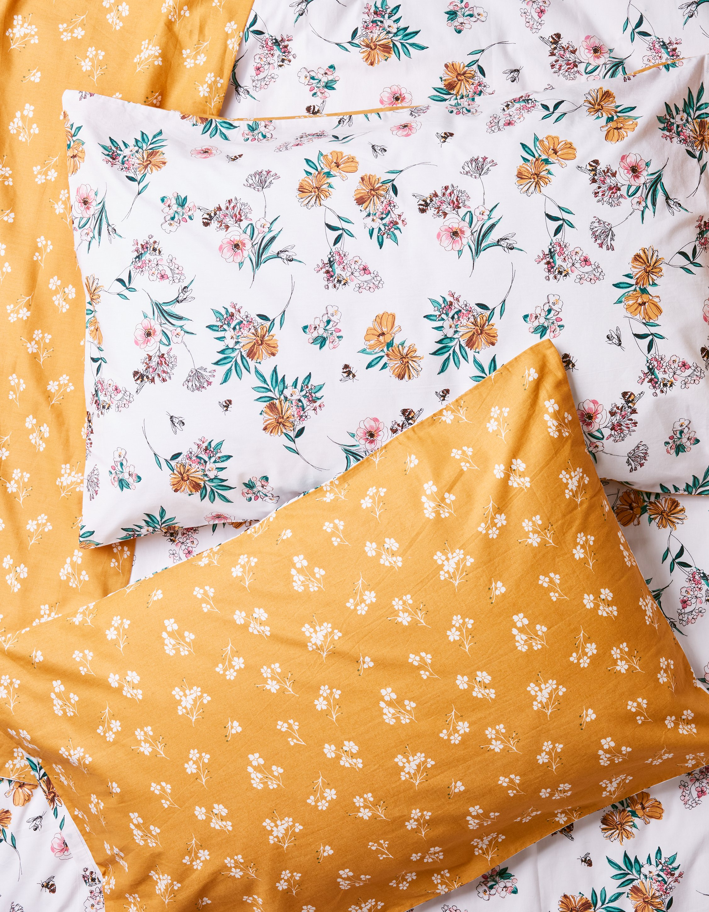 Bee Floral Double Bedding Set
