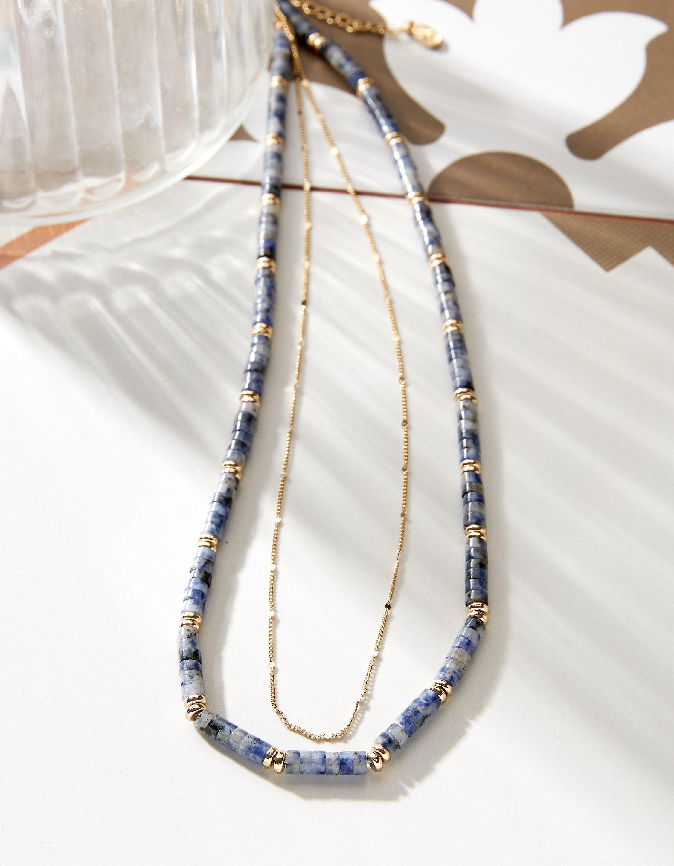 Stone deals layered necklace