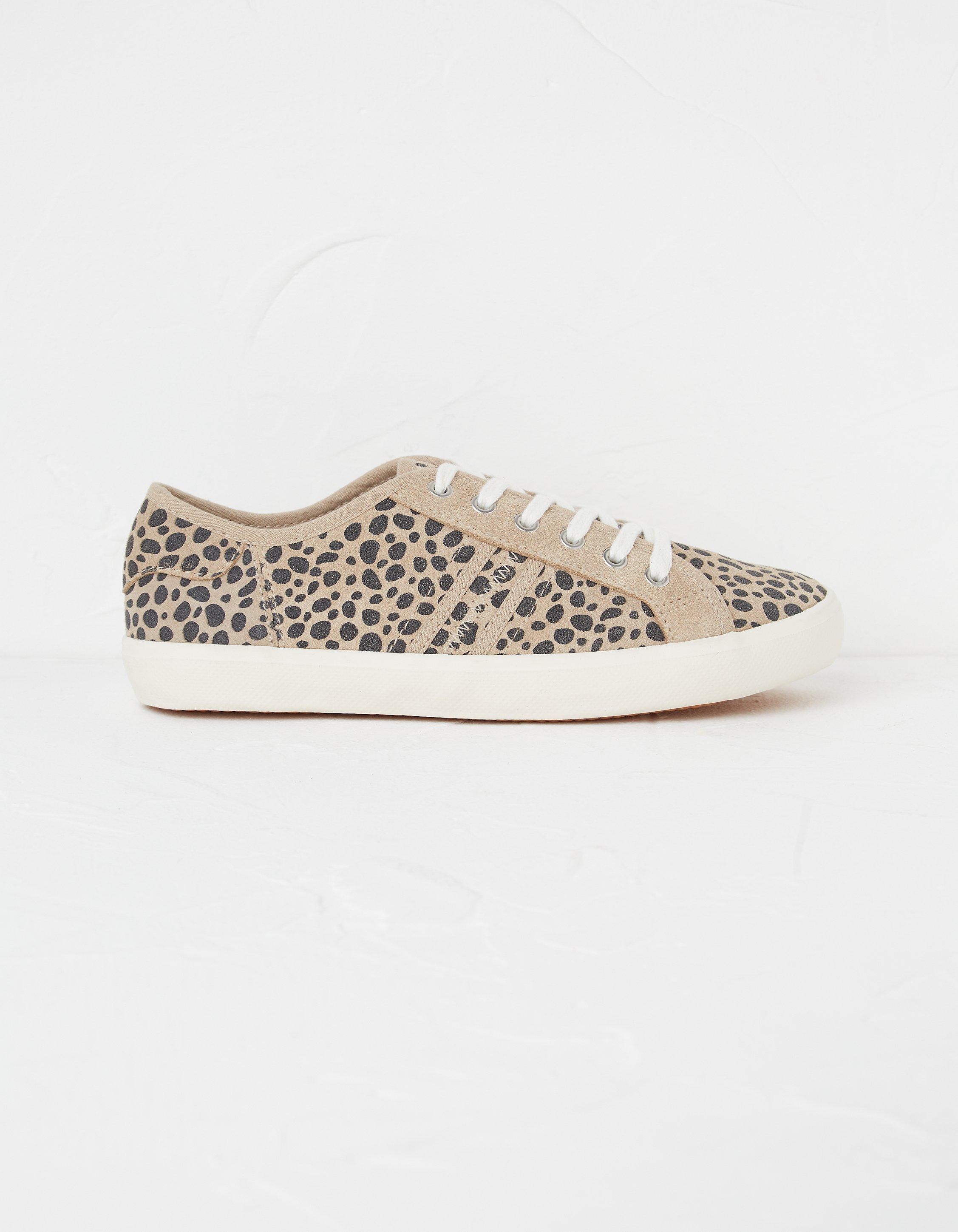 White and animal store print trainers