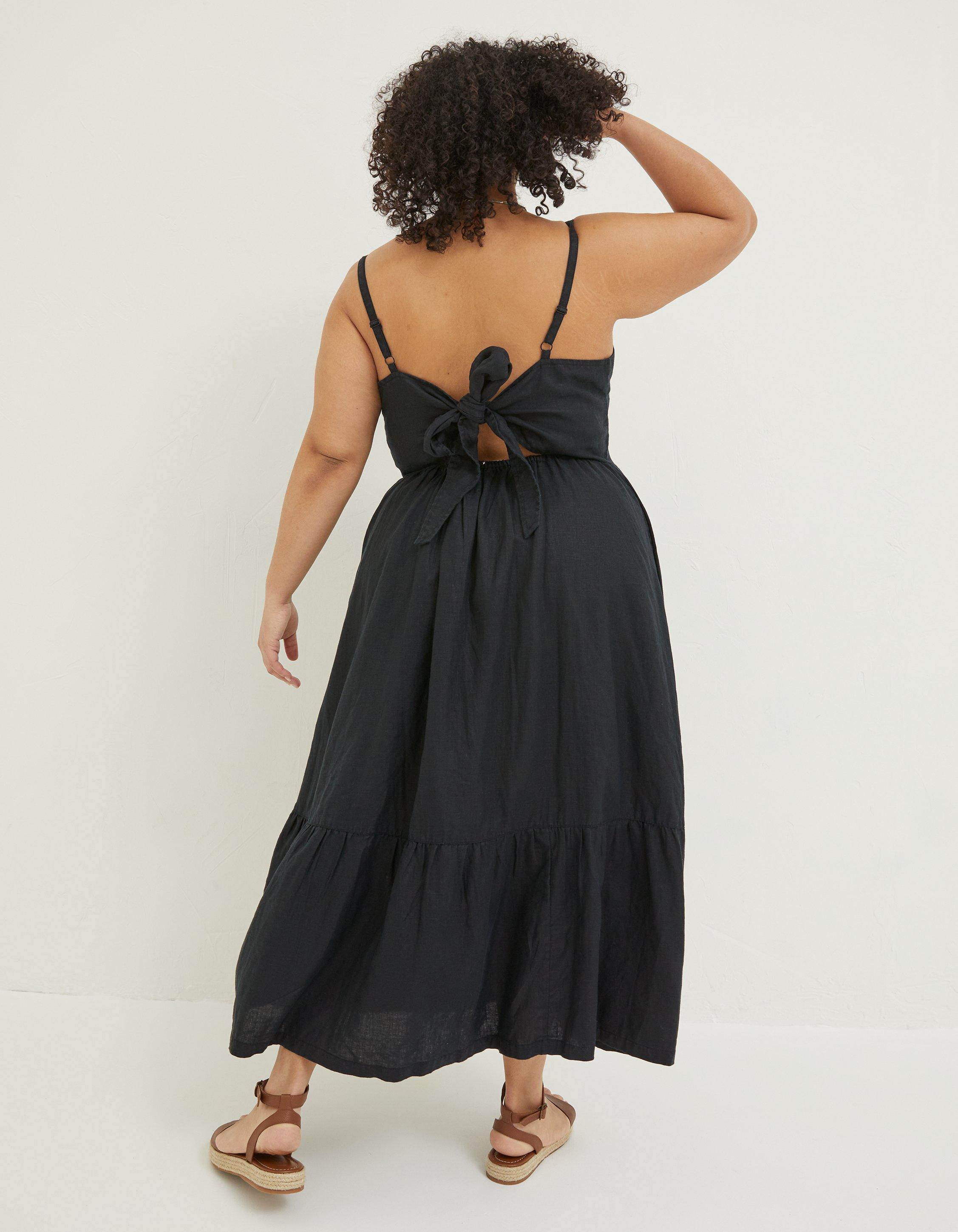 Tie midi outlet dress