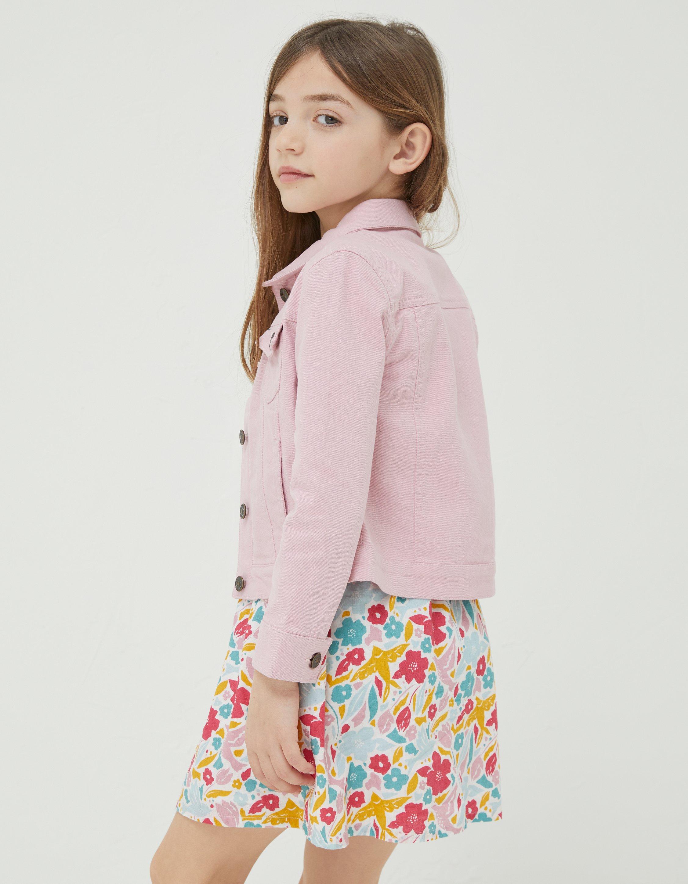 Baby pink denim hot sale skirt and jacket