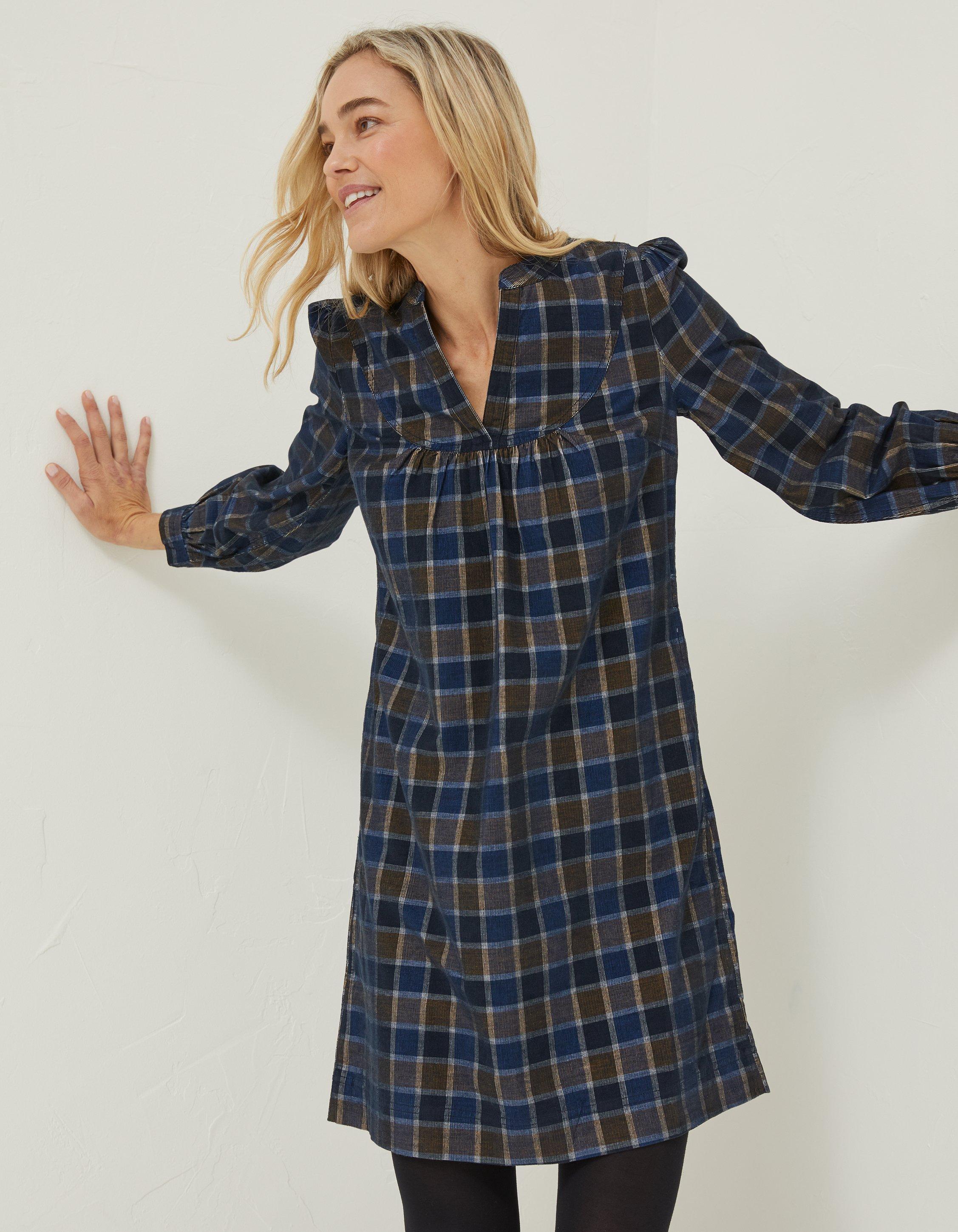 Checked shirt cheap dress womens