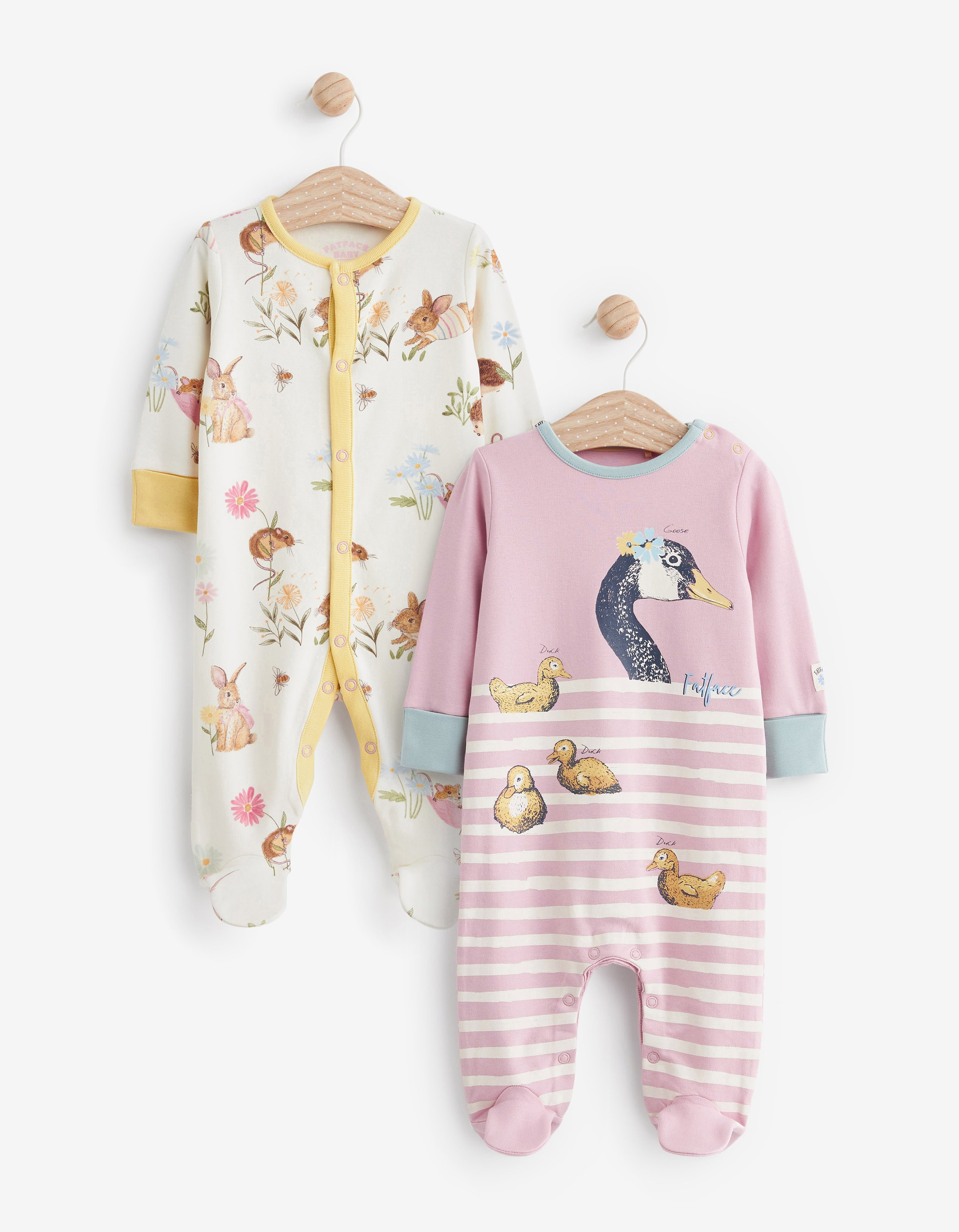 Kid's Two Pack Duckling Sleepsuits