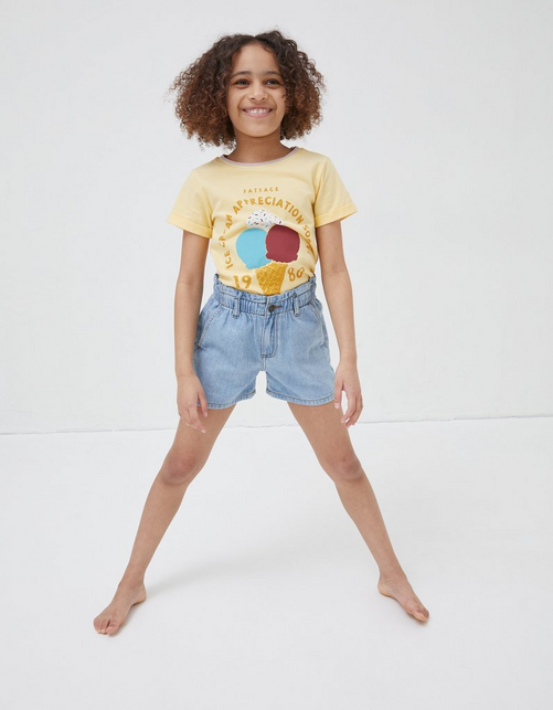Kid’s Avril Paperbag Denim Shorts