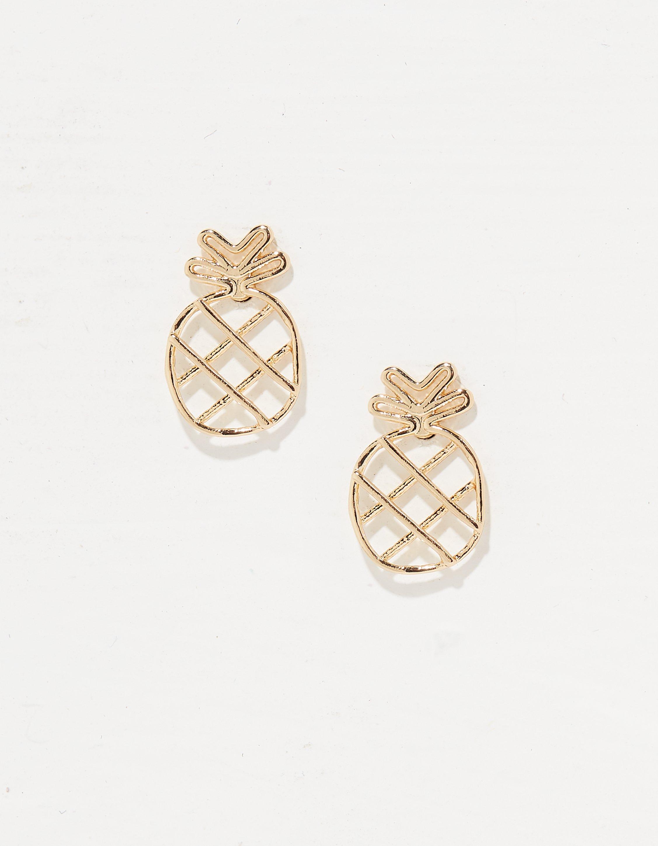 Pineapple Stud Earrings Pineapple Earrings Gold Studs Stud 