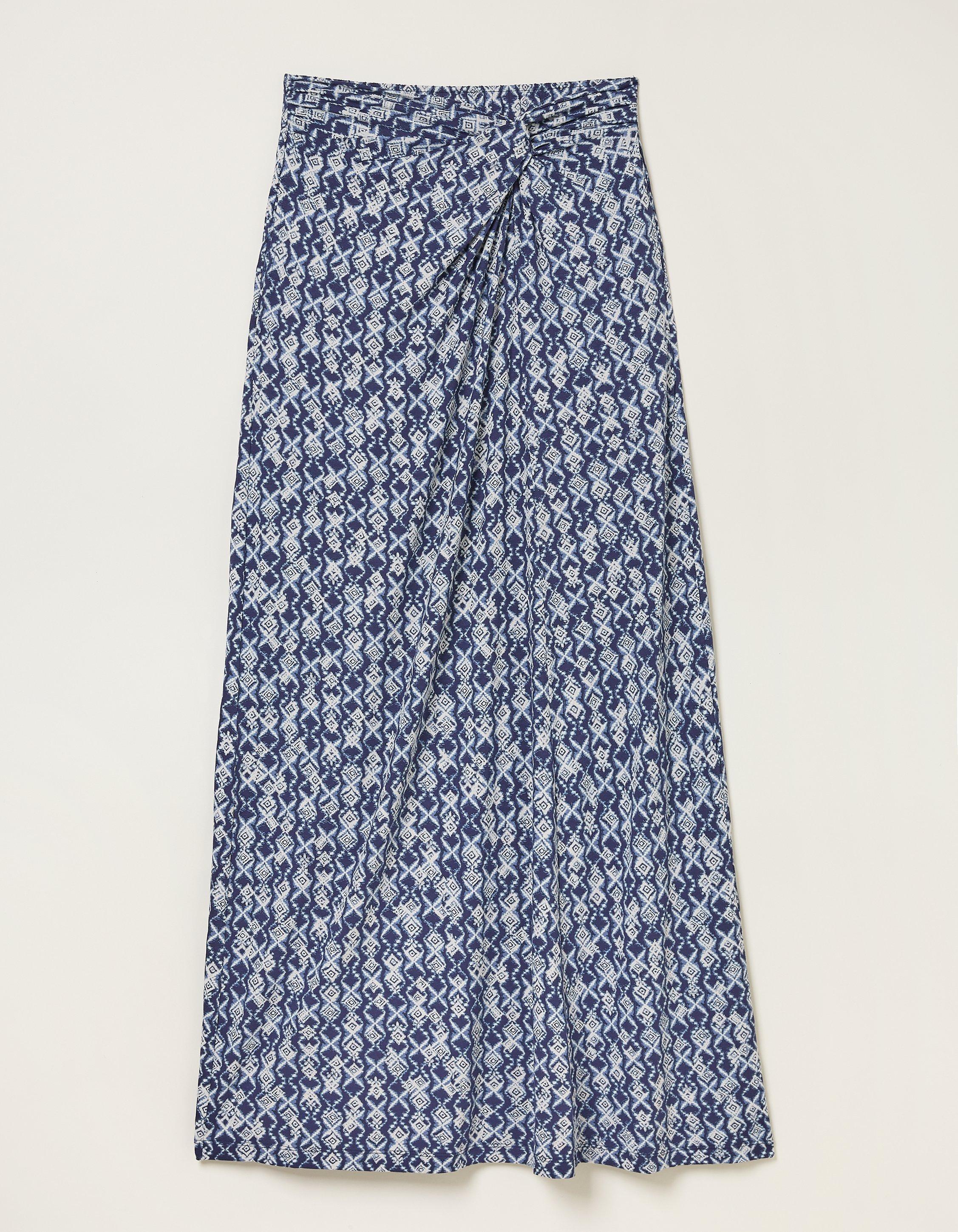 Fatface blue pleated 2025 water lilies skirt