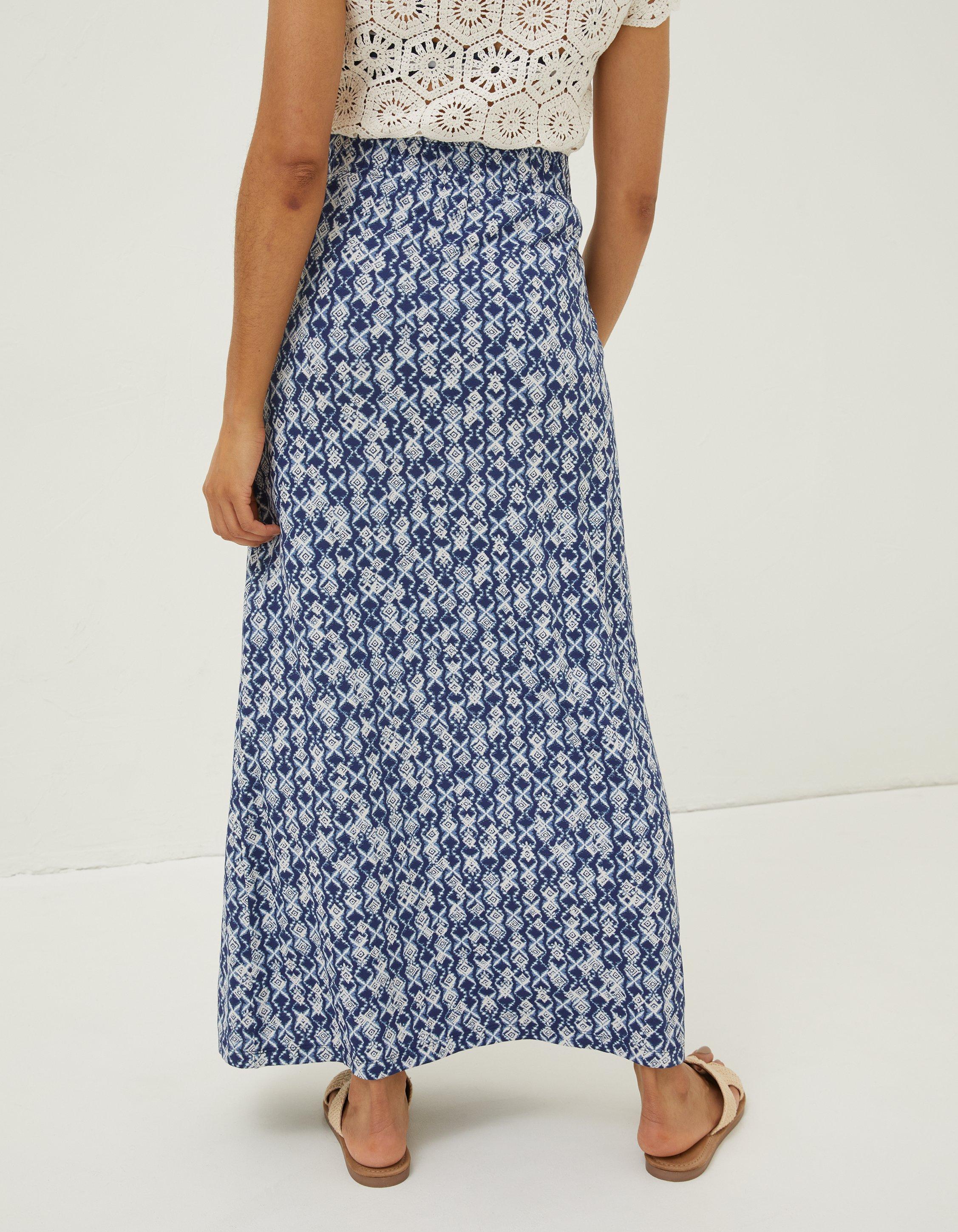 Fatface blue pleated water lilies clearance skirt