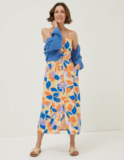 Corey Stencil Floral Midi Dress