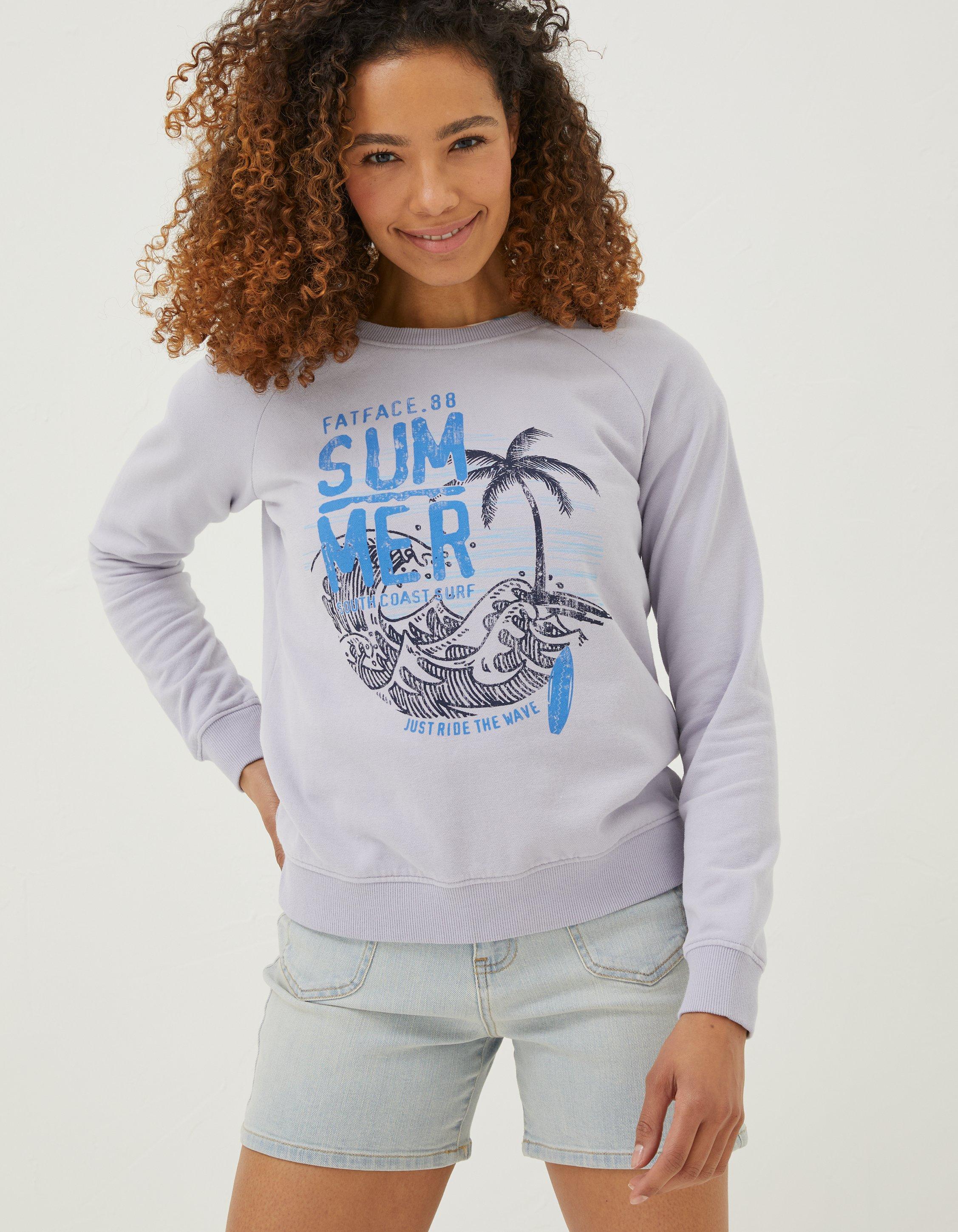 Becky Summer Graphic Crew Sweatshirt Sweatshirts Hoodies