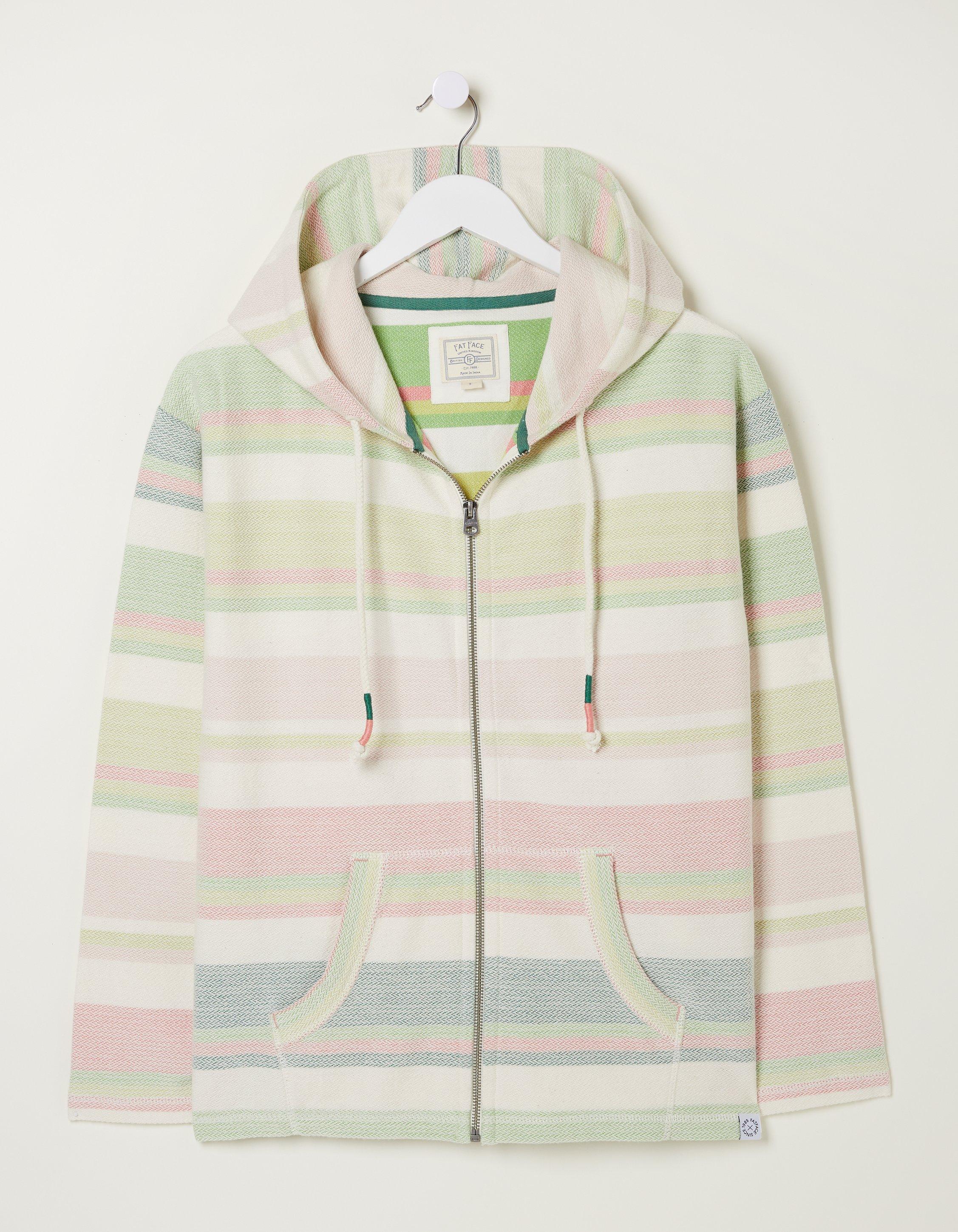 Rainbow striped discount zip up hoodie