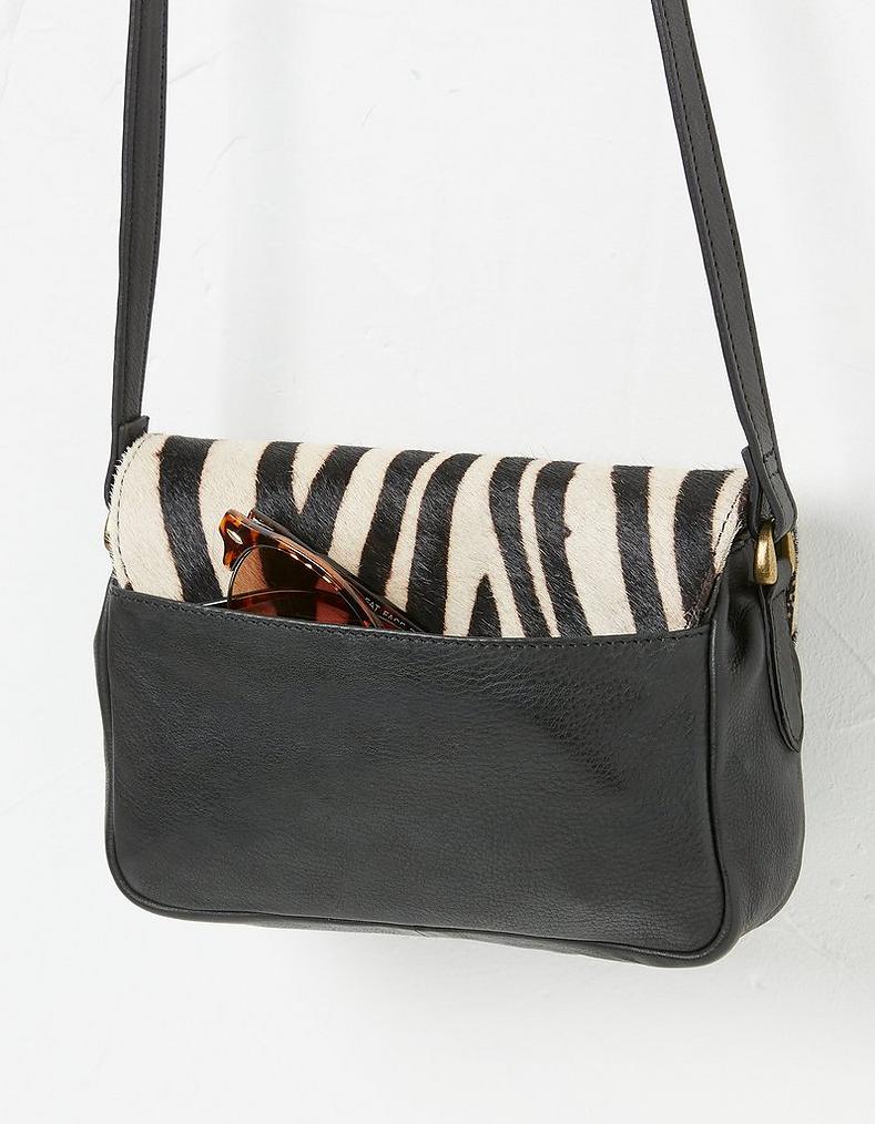 Black Pixie Zebra Stripe Bag, FatFace.com