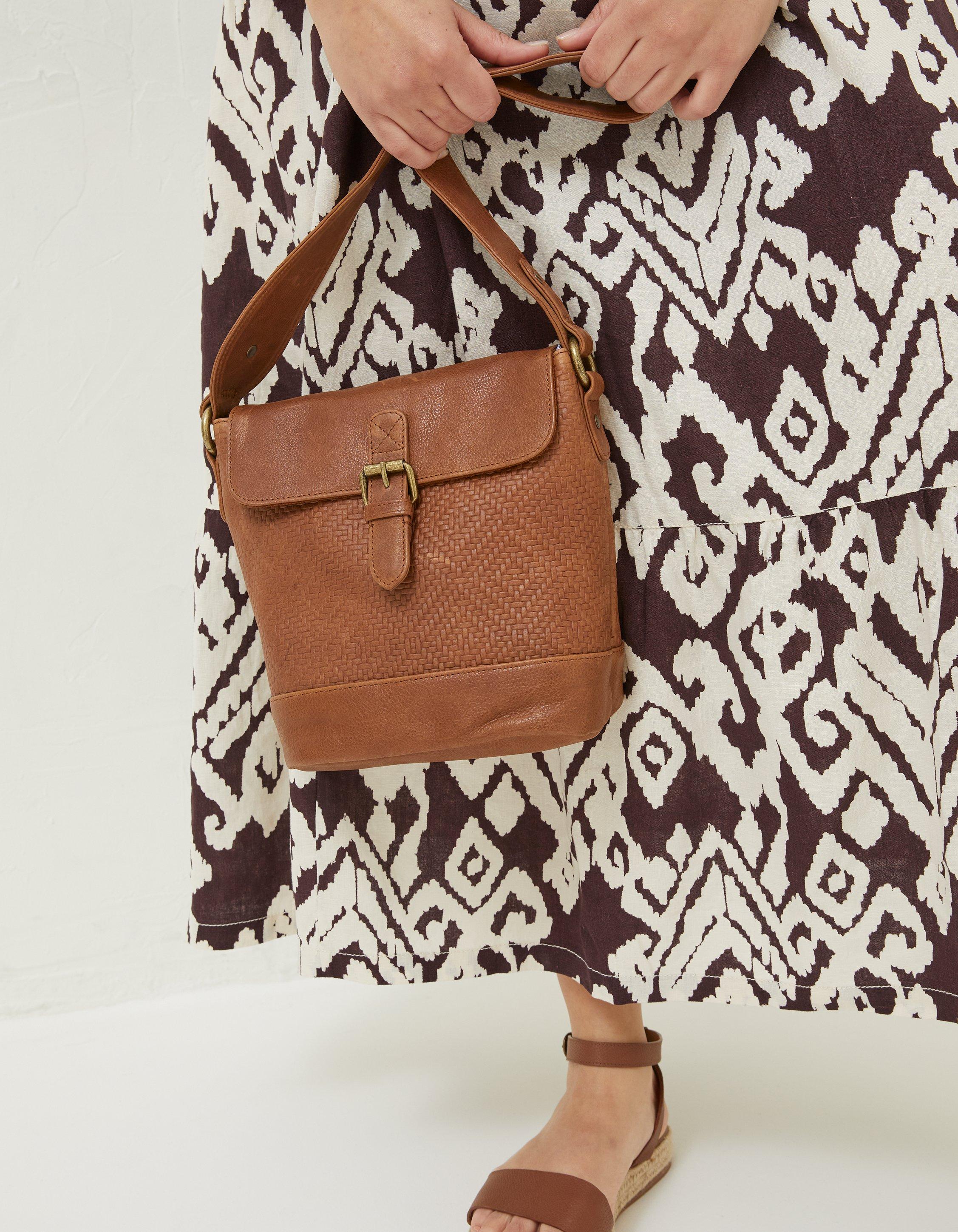 Briar Leather Weave Bucket Bag