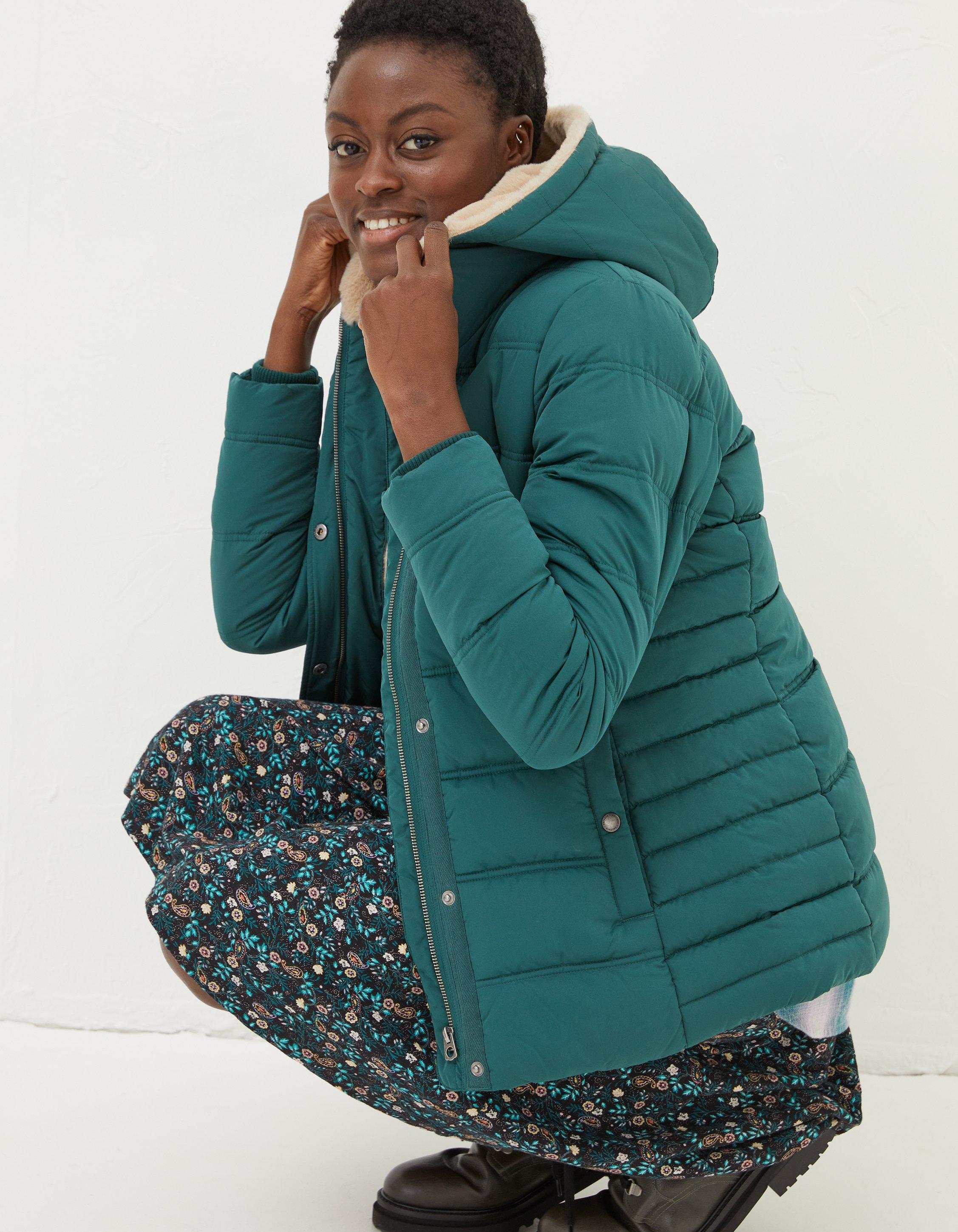 Teal green store puffer jacket