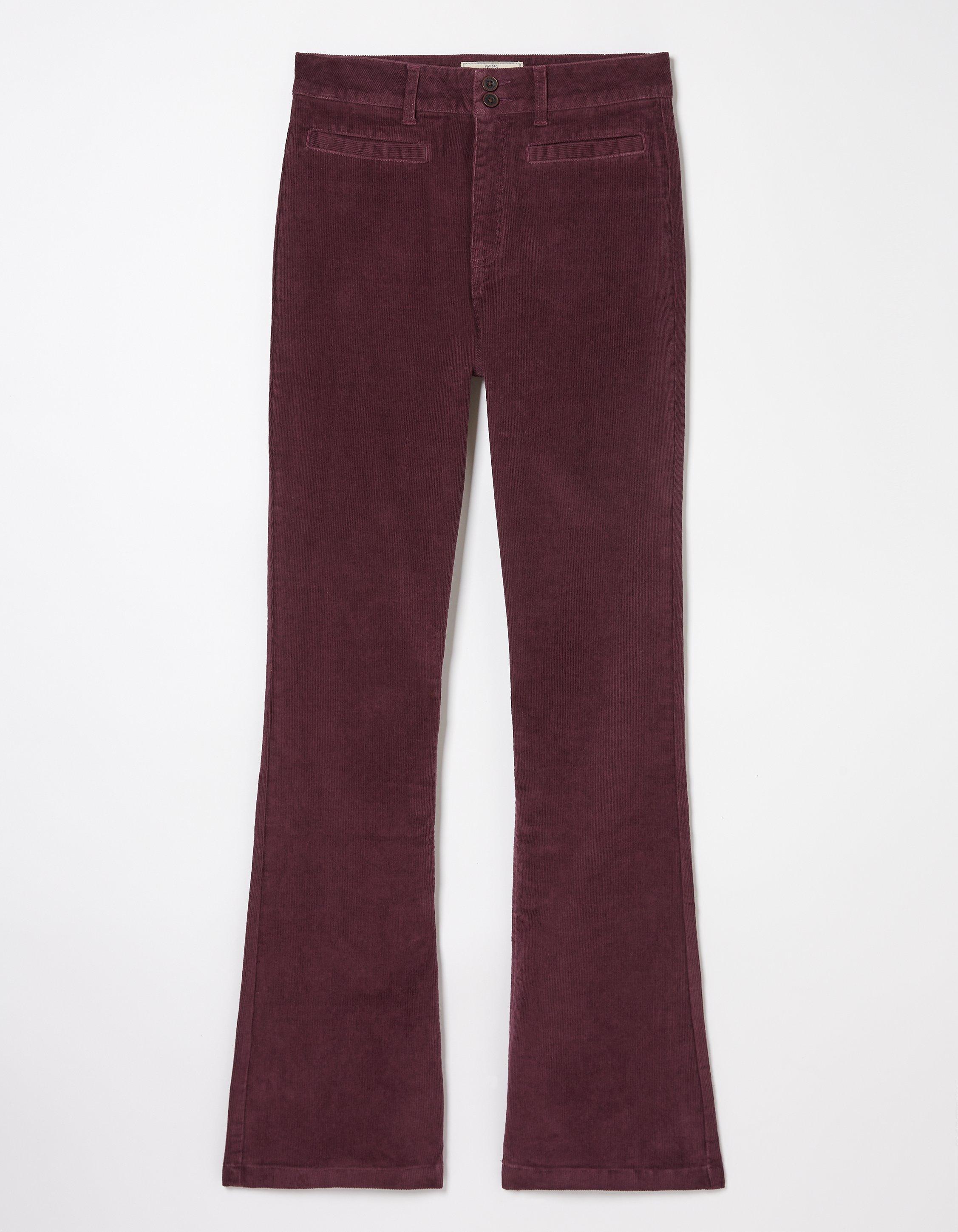 Flat-Front Flared Trousers