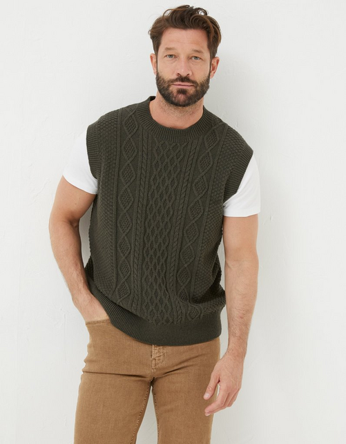 Mens Carter Cable Knitted Tank
