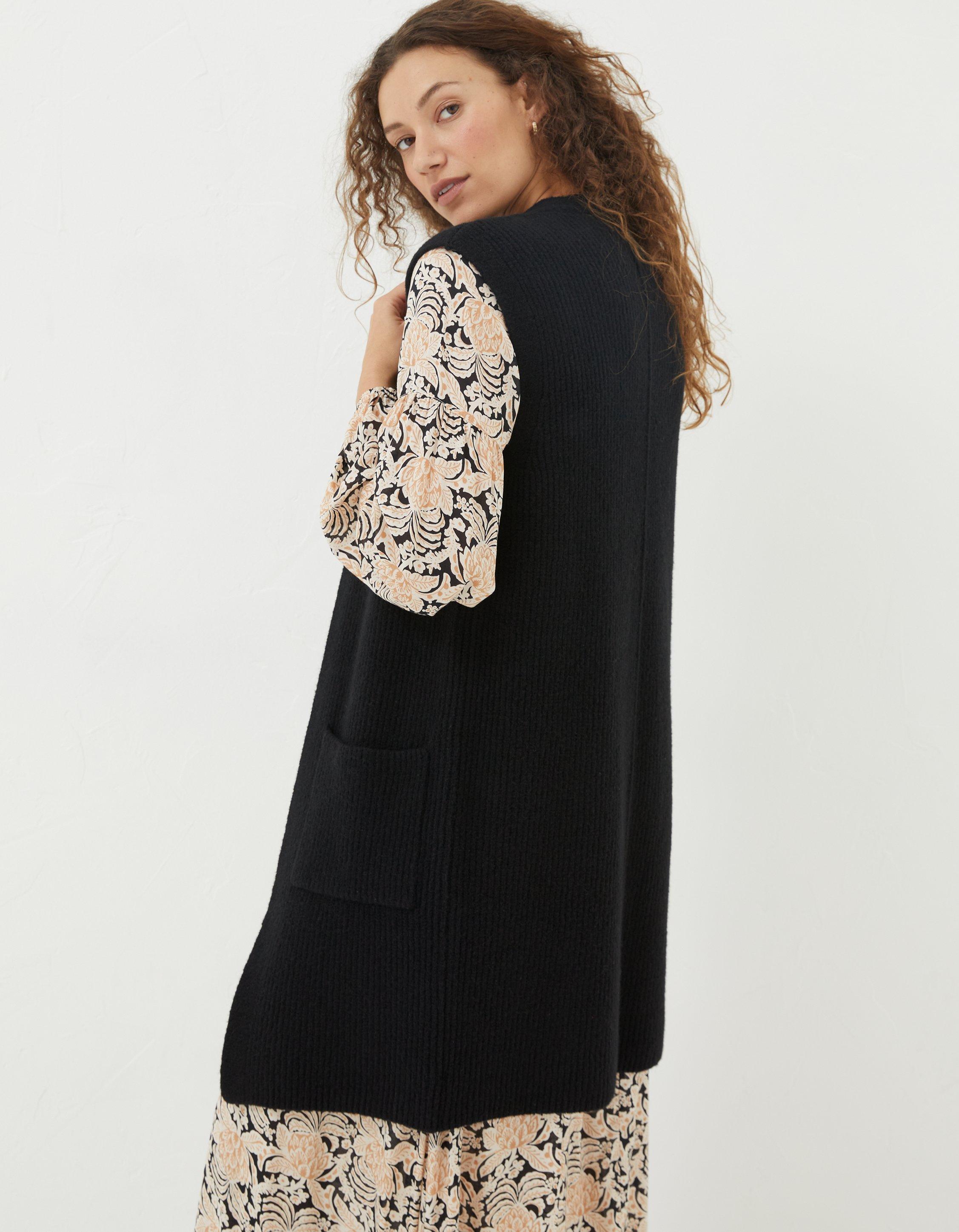 Long lace sleeveless outlet cardigan