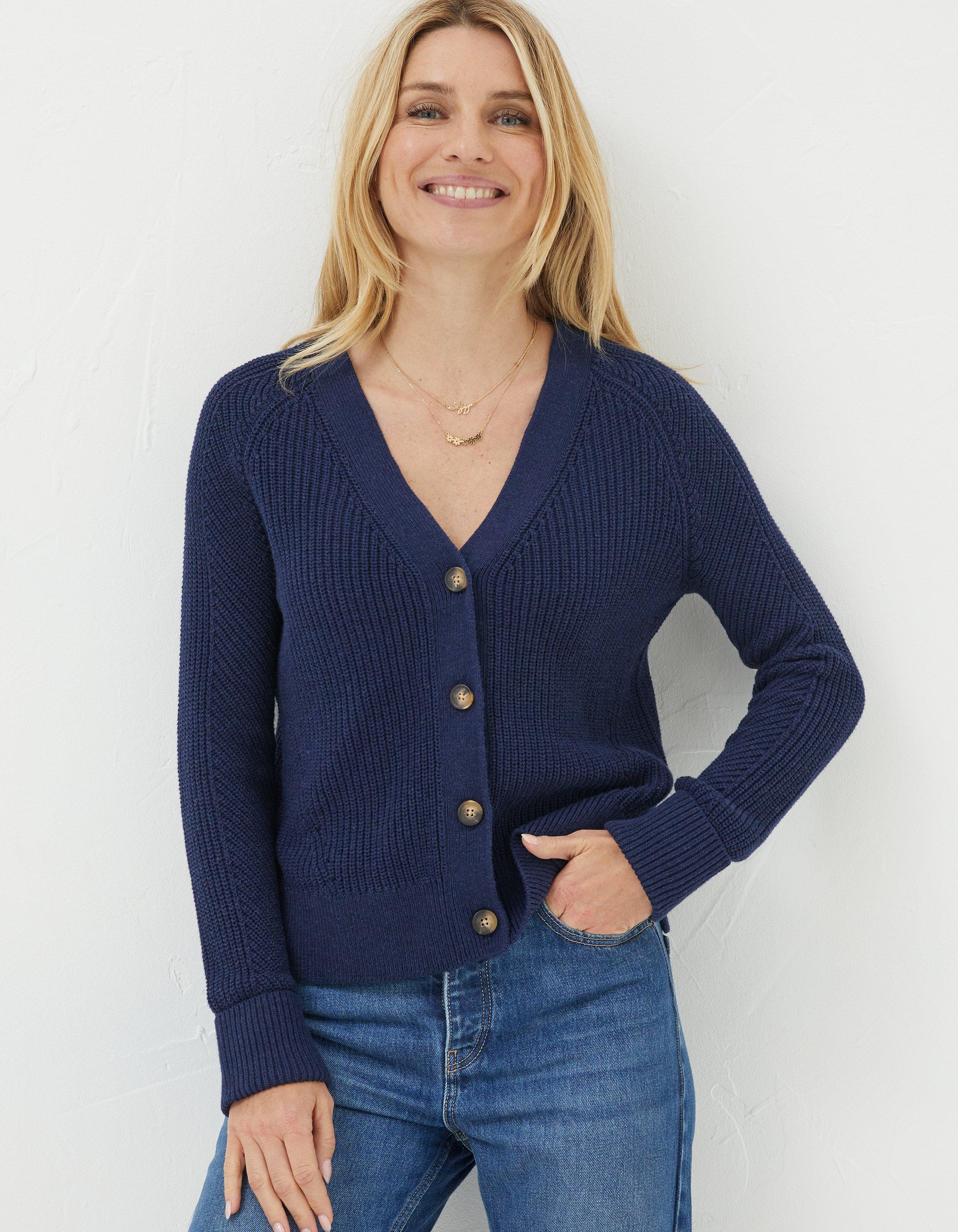 Lila Cotton V Neck Cardigan