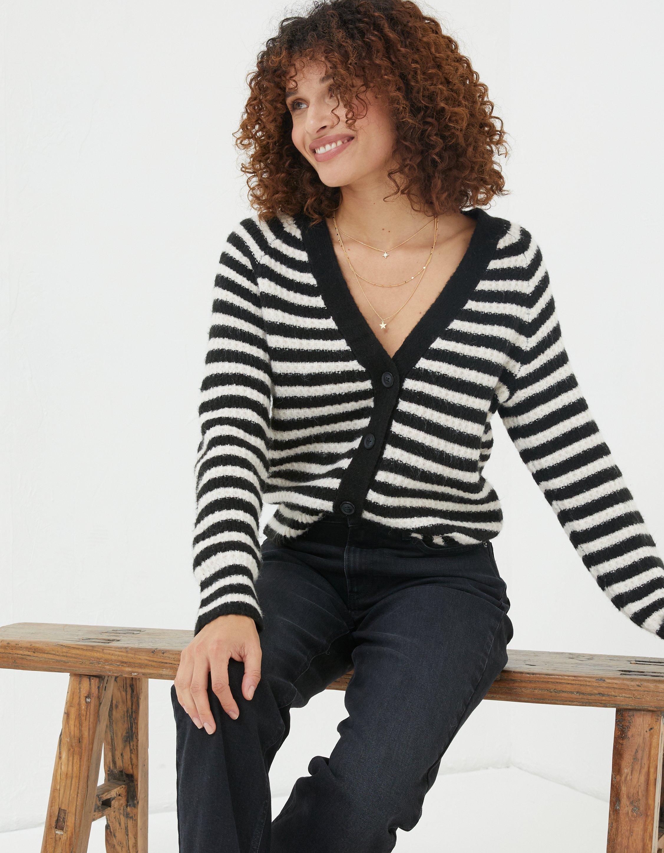 Black 2025 striped cardigan